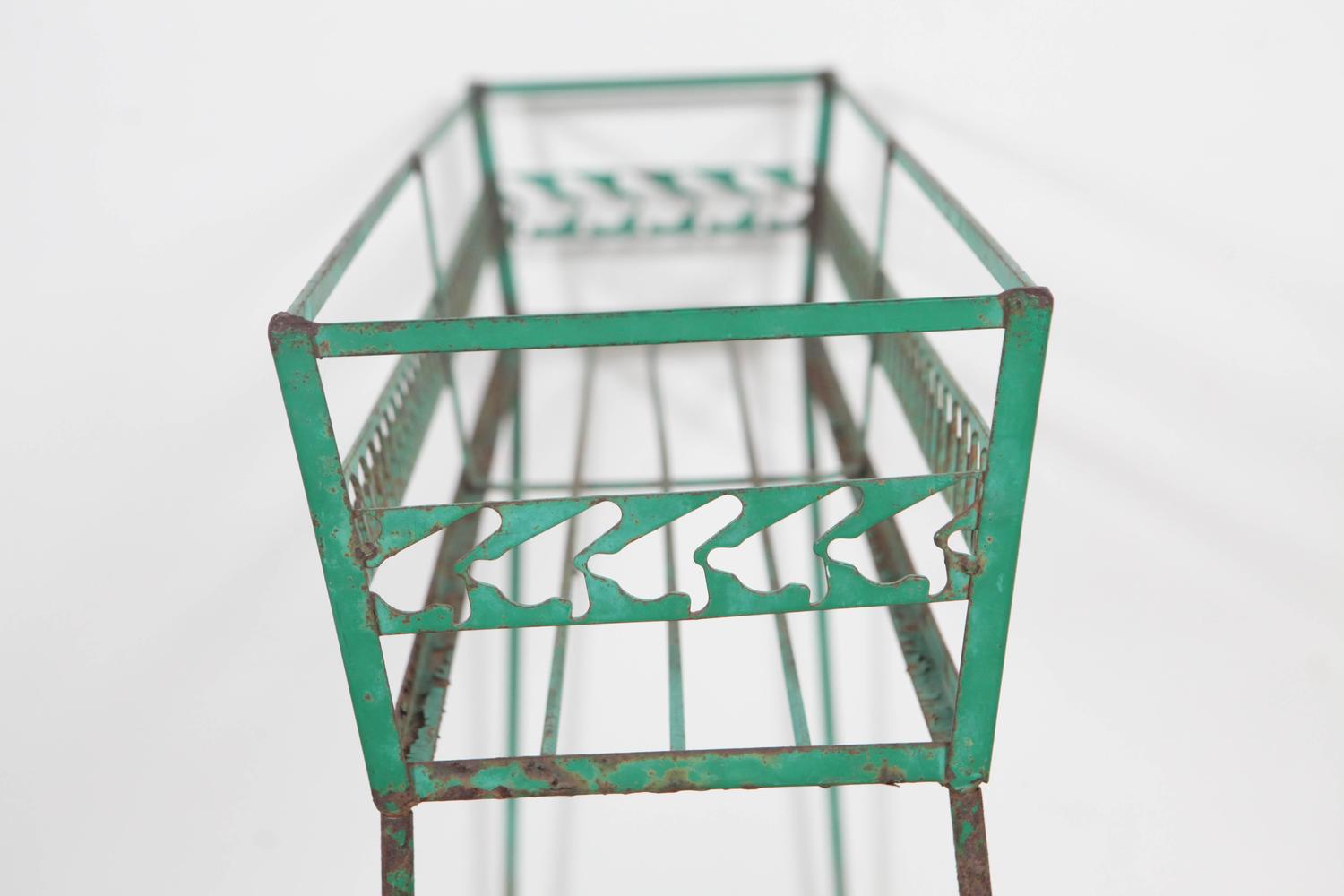 Vintage Italian Green Metal Plant Stand at 1stdibs