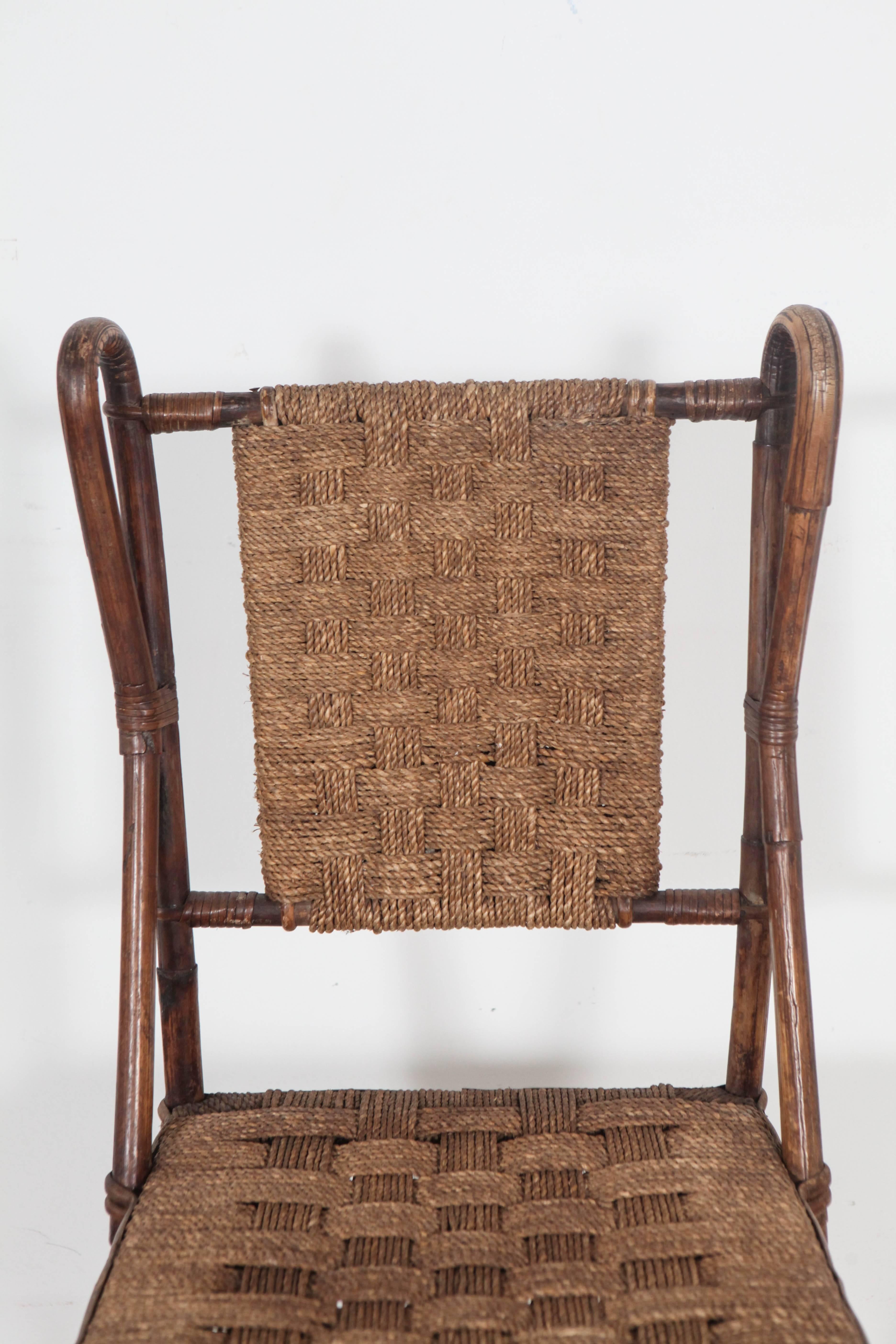 Mid-20th Century Vintage Italian Wicker and Rush Side Chair
