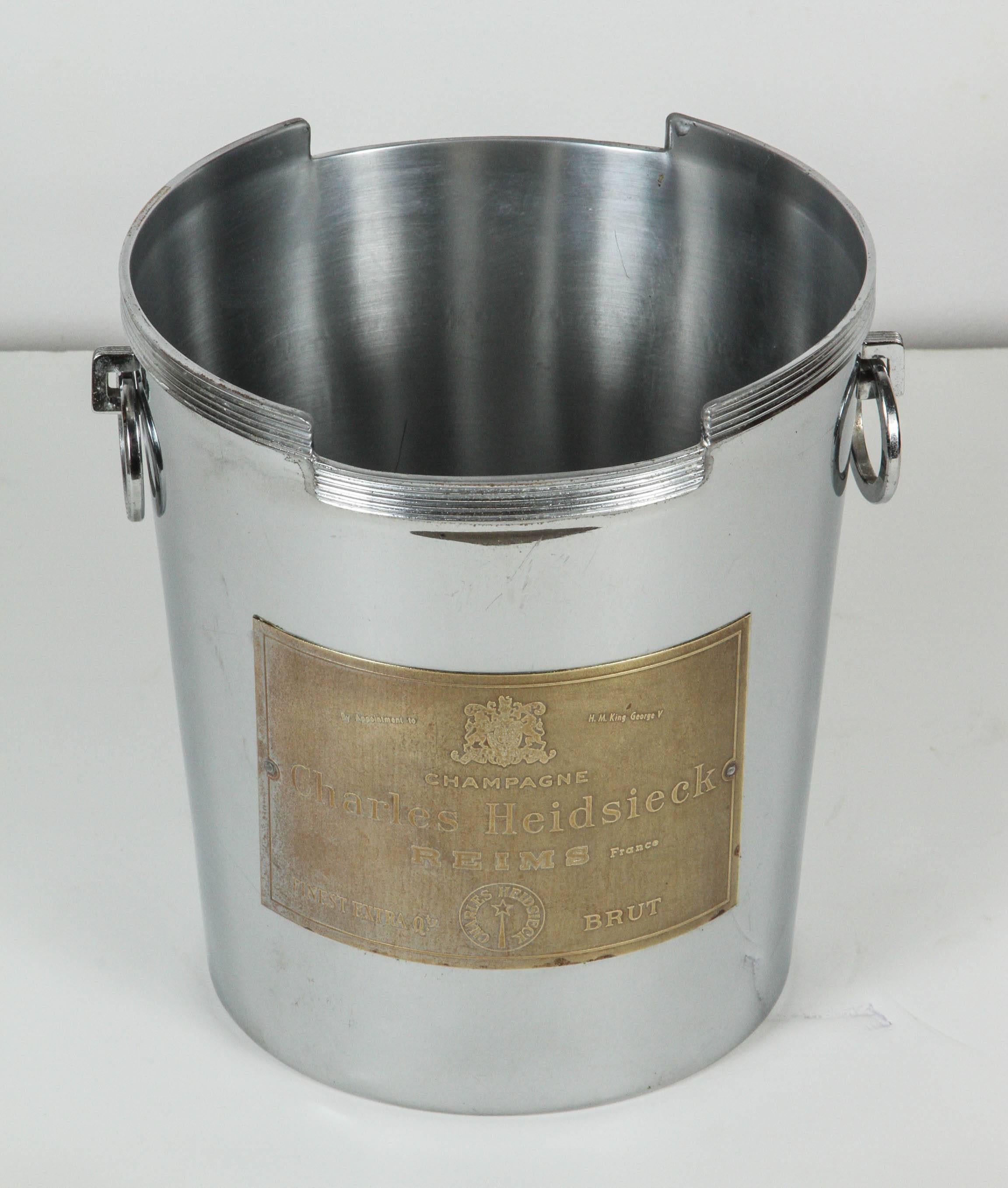 Brass Art Deco American Chrome Champagne Ice Bucket
