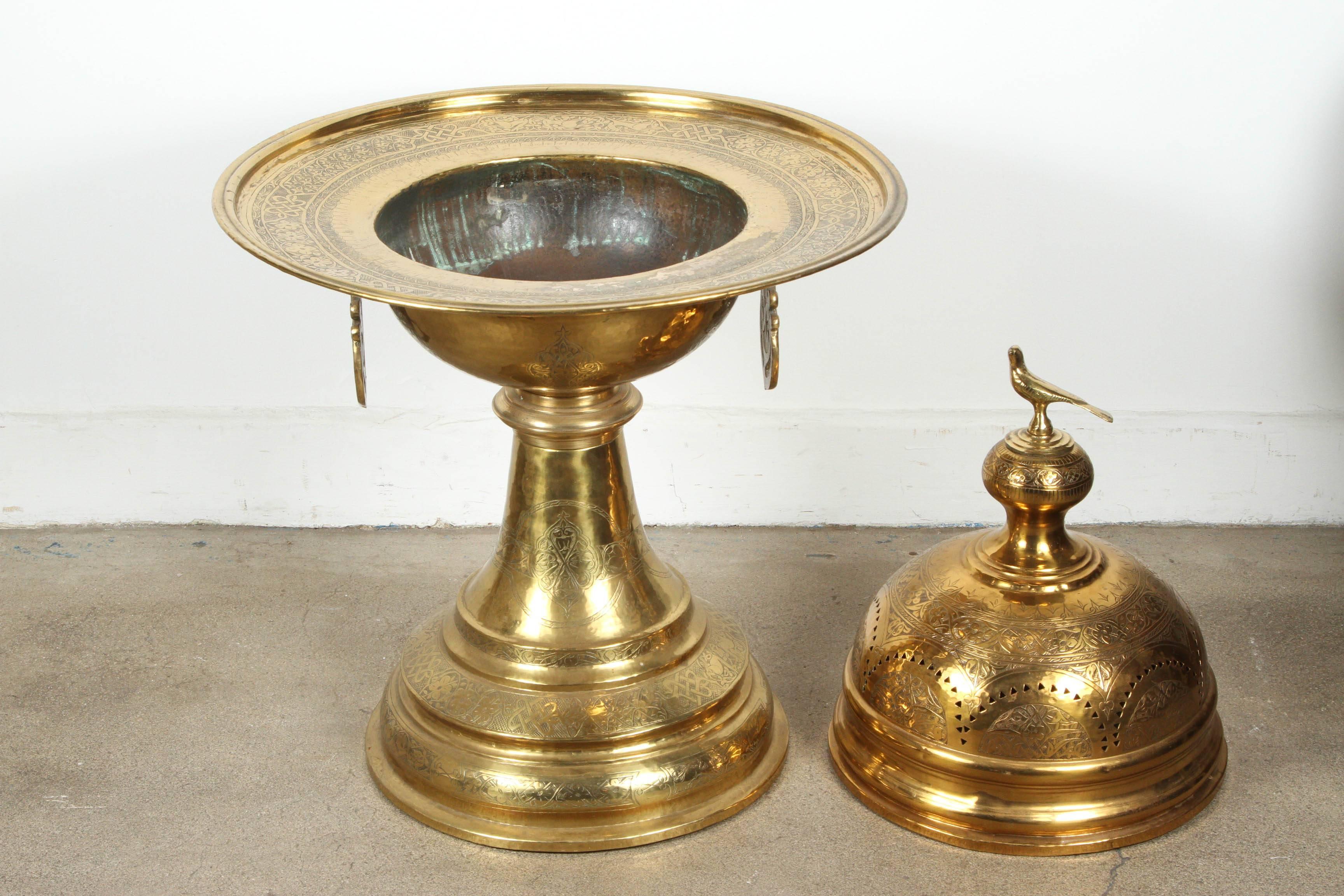 Hand-Crafted 19th Century Turkish Moorish Brass Brasier