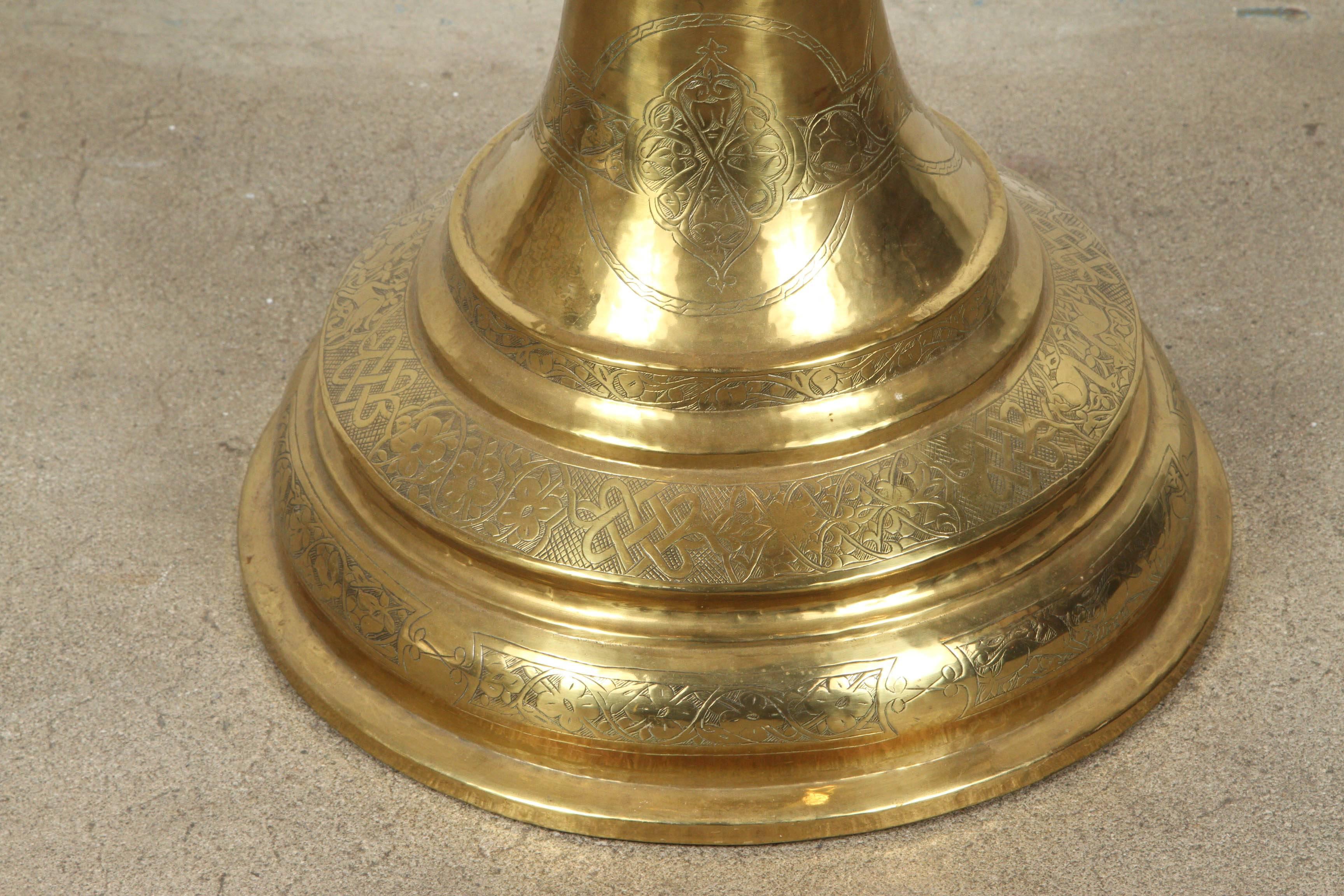 19th Century Turkish Moorish Brass Brasier 1