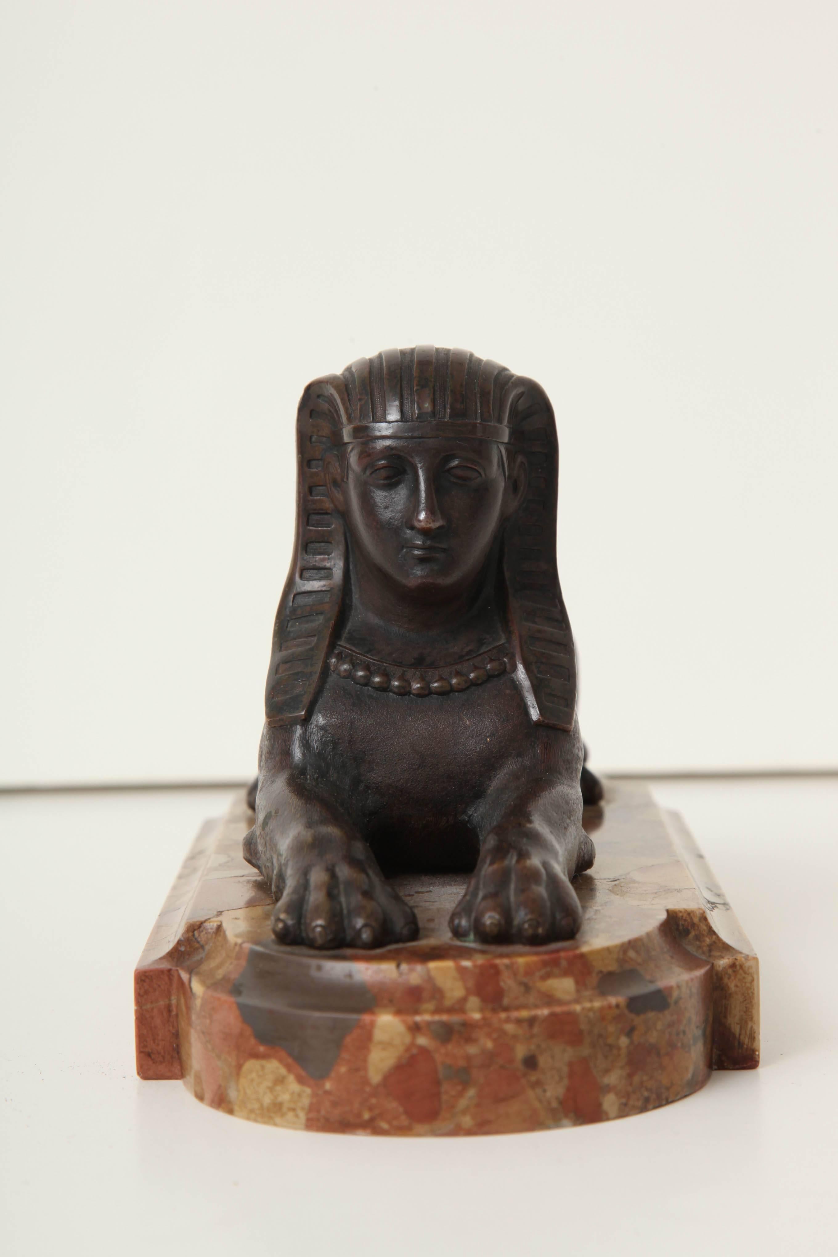 A Pair of Early 19th Century Bronze Sphinxes 1