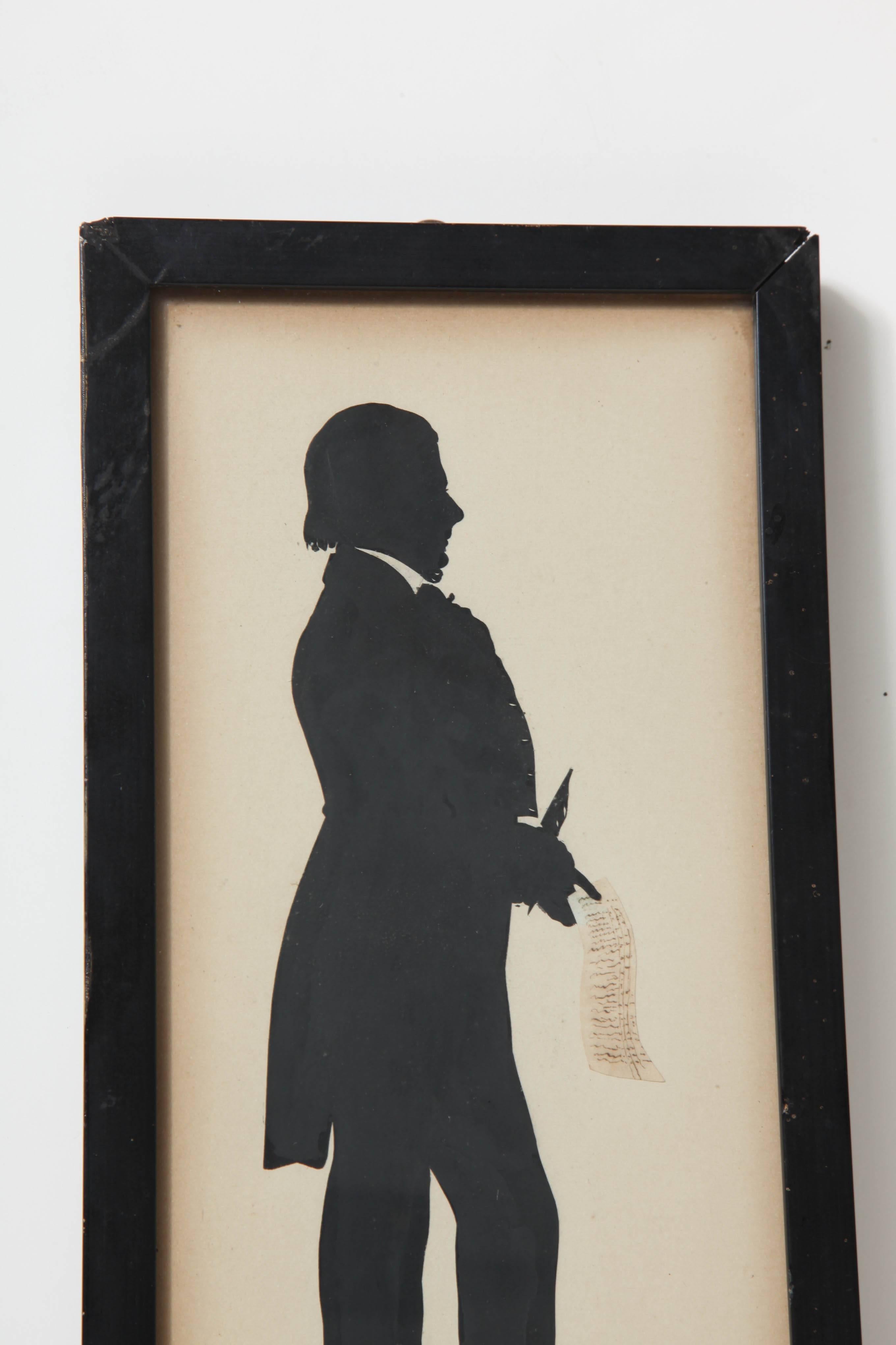 North American A 19th century cut-paper silhouette by Auguste Edouart 