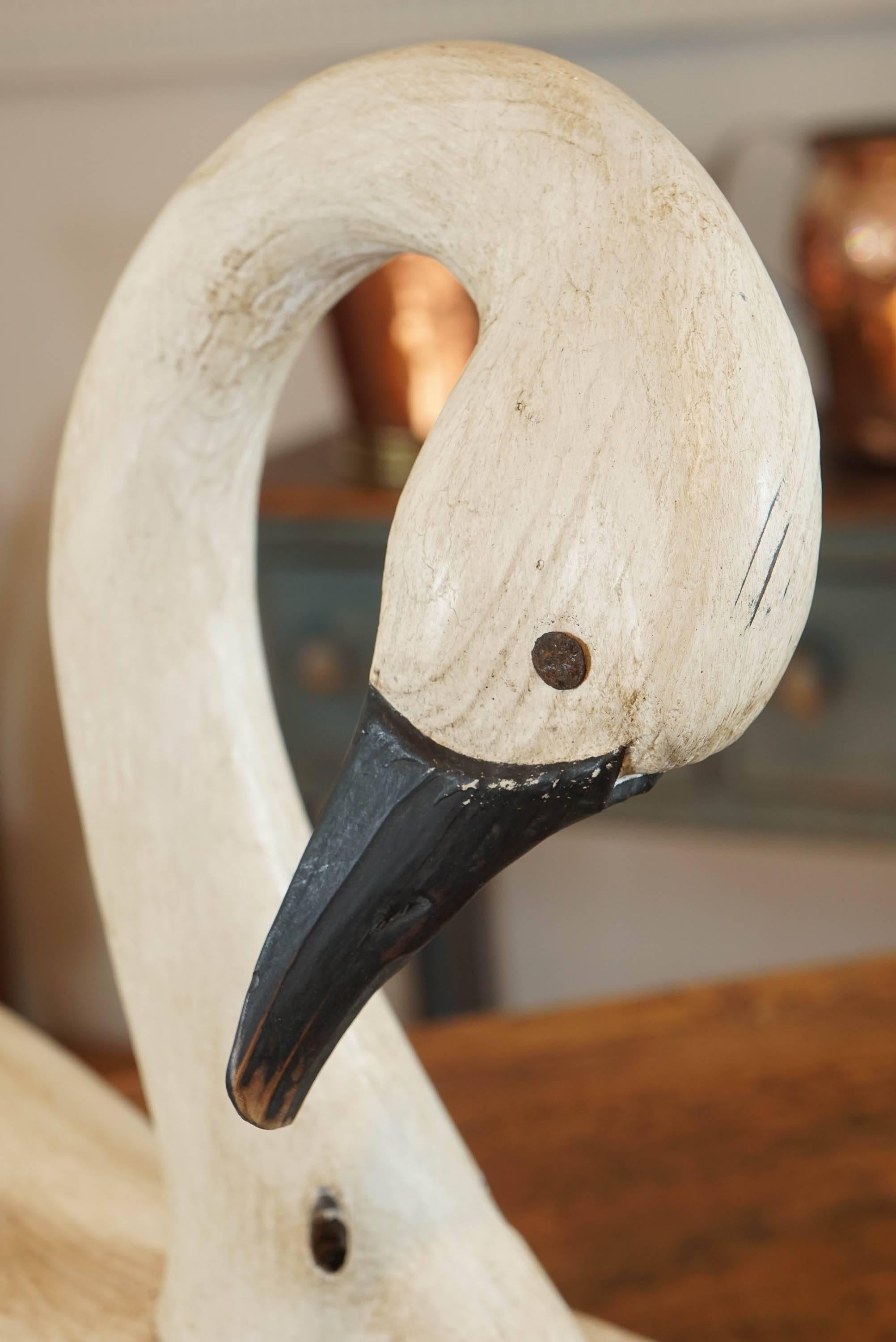 wooden swan decoy