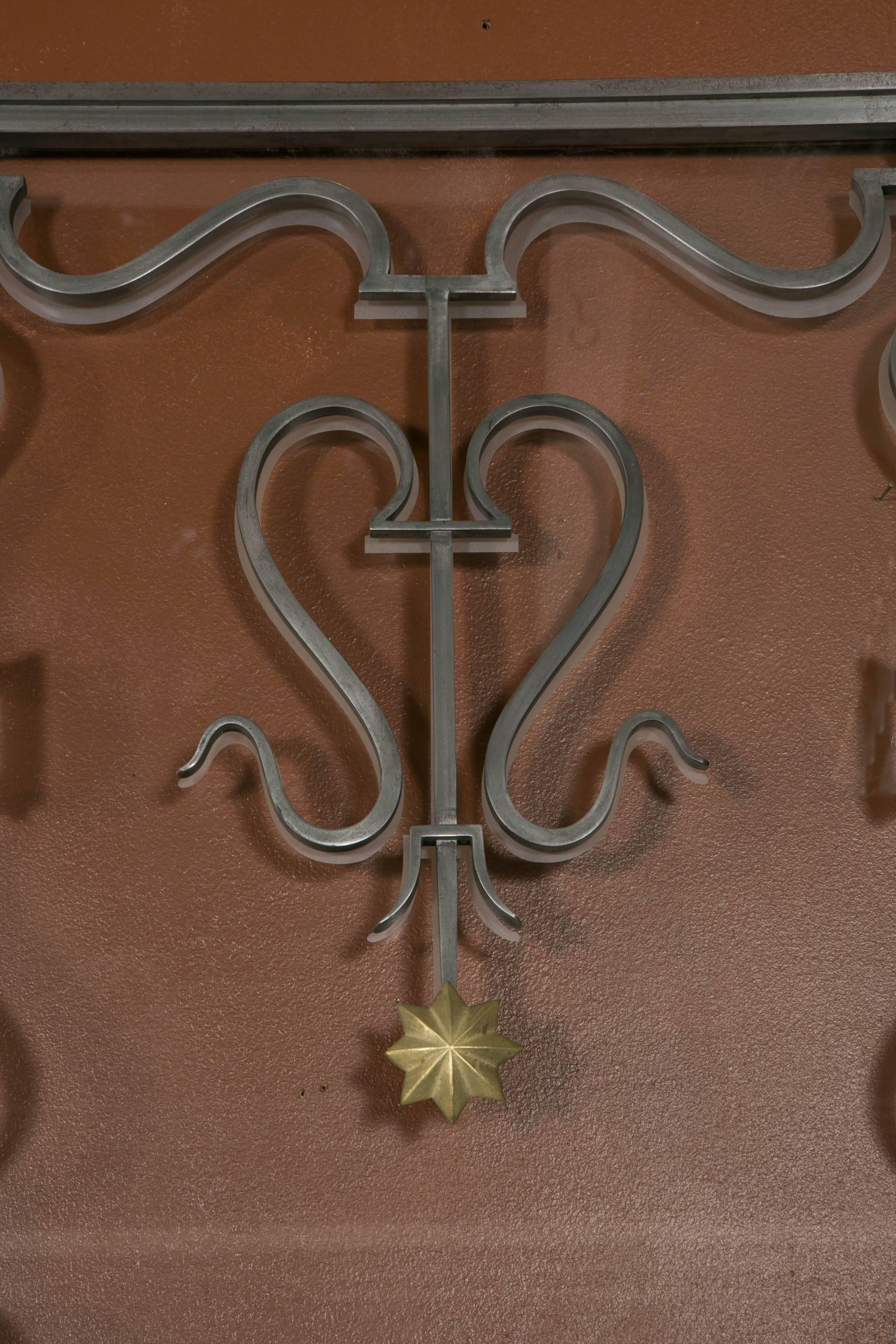Art Deco Pair of 1935 Wrought Iron and Bronze Doors by Gilbert Poillerat