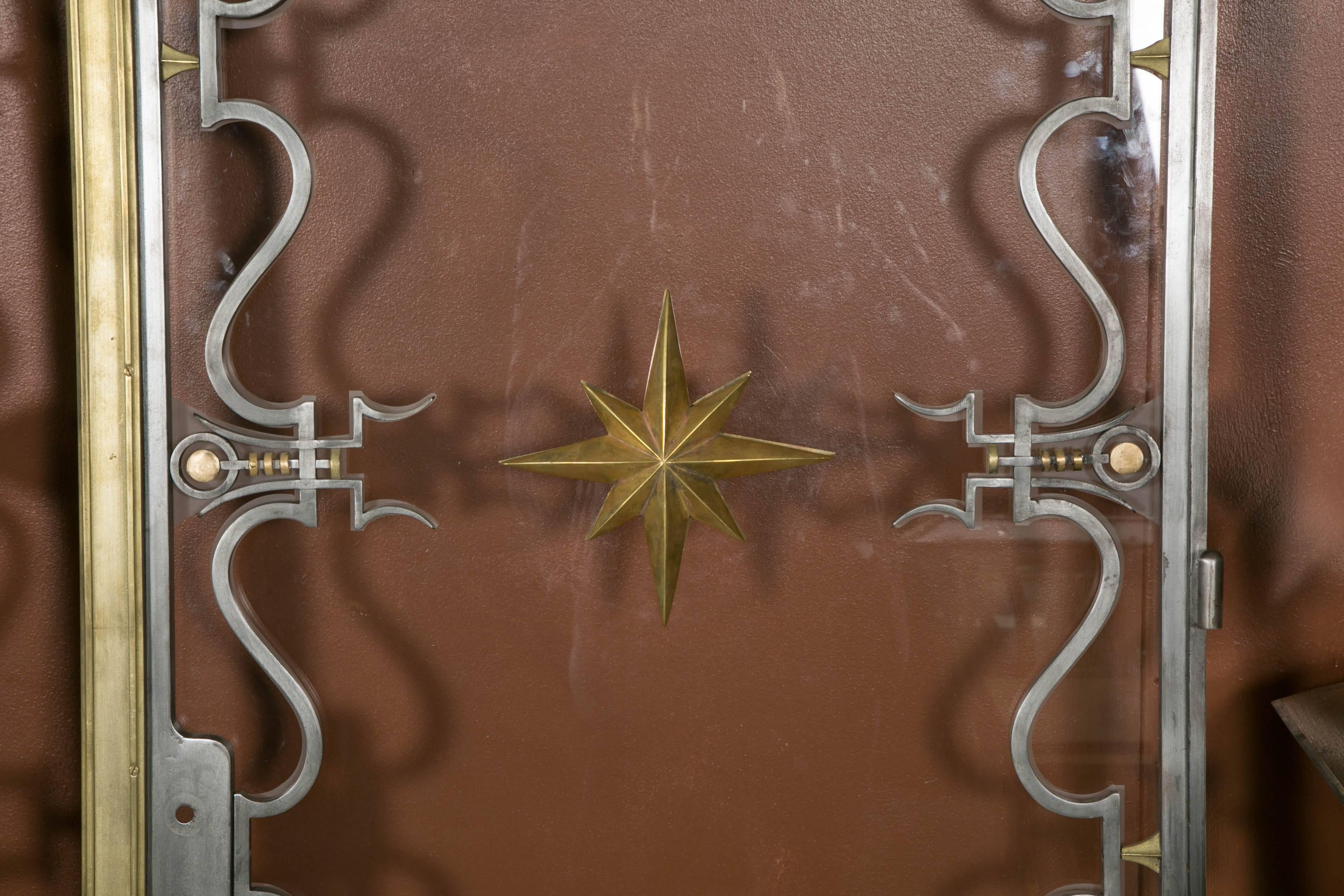 Mid-20th Century Pair of 1935 Wrought Iron and Bronze Doors by Gilbert Poillerat