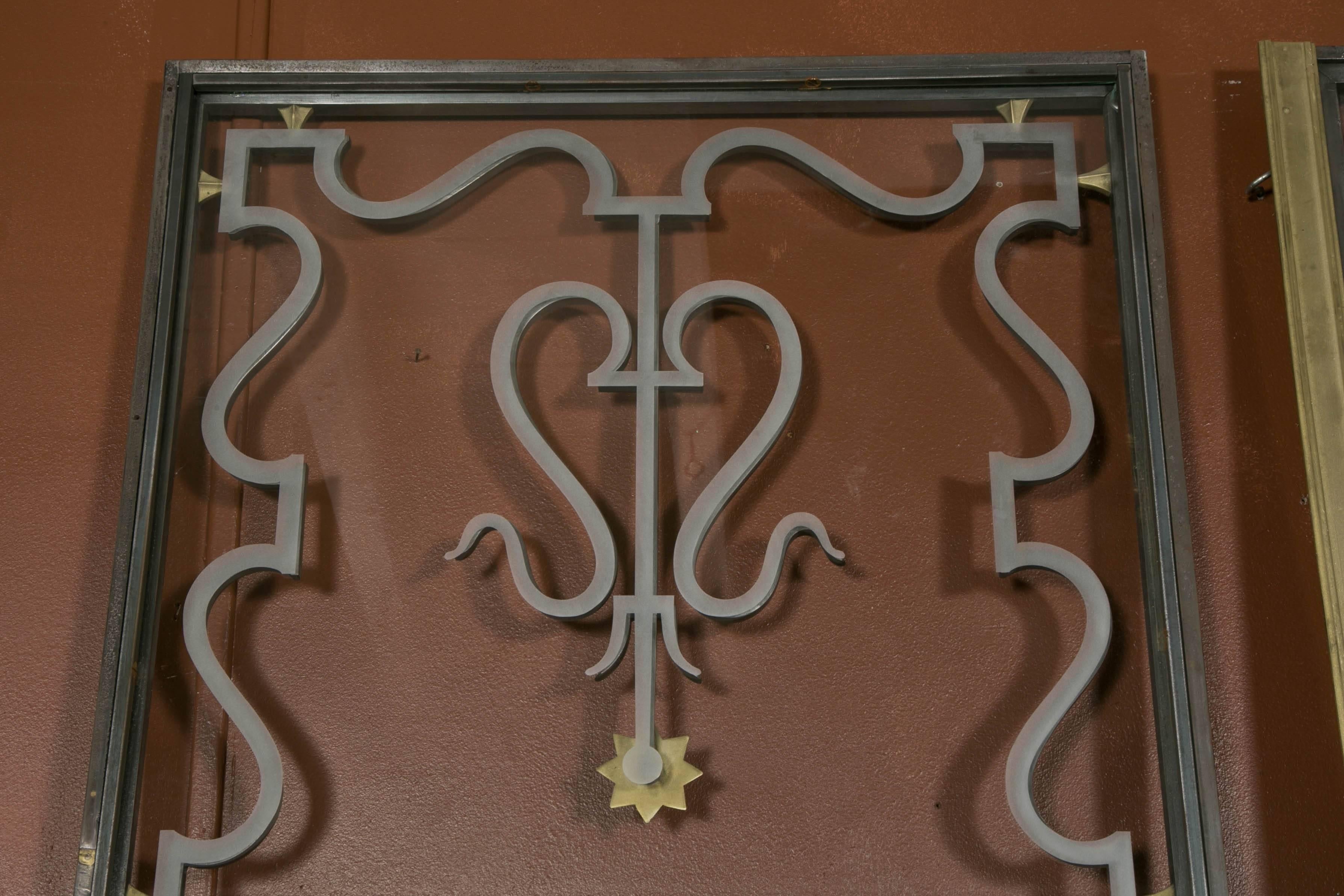 Pair of 1935 Wrought Iron and Bronze Doors by Gilbert Poillerat 1