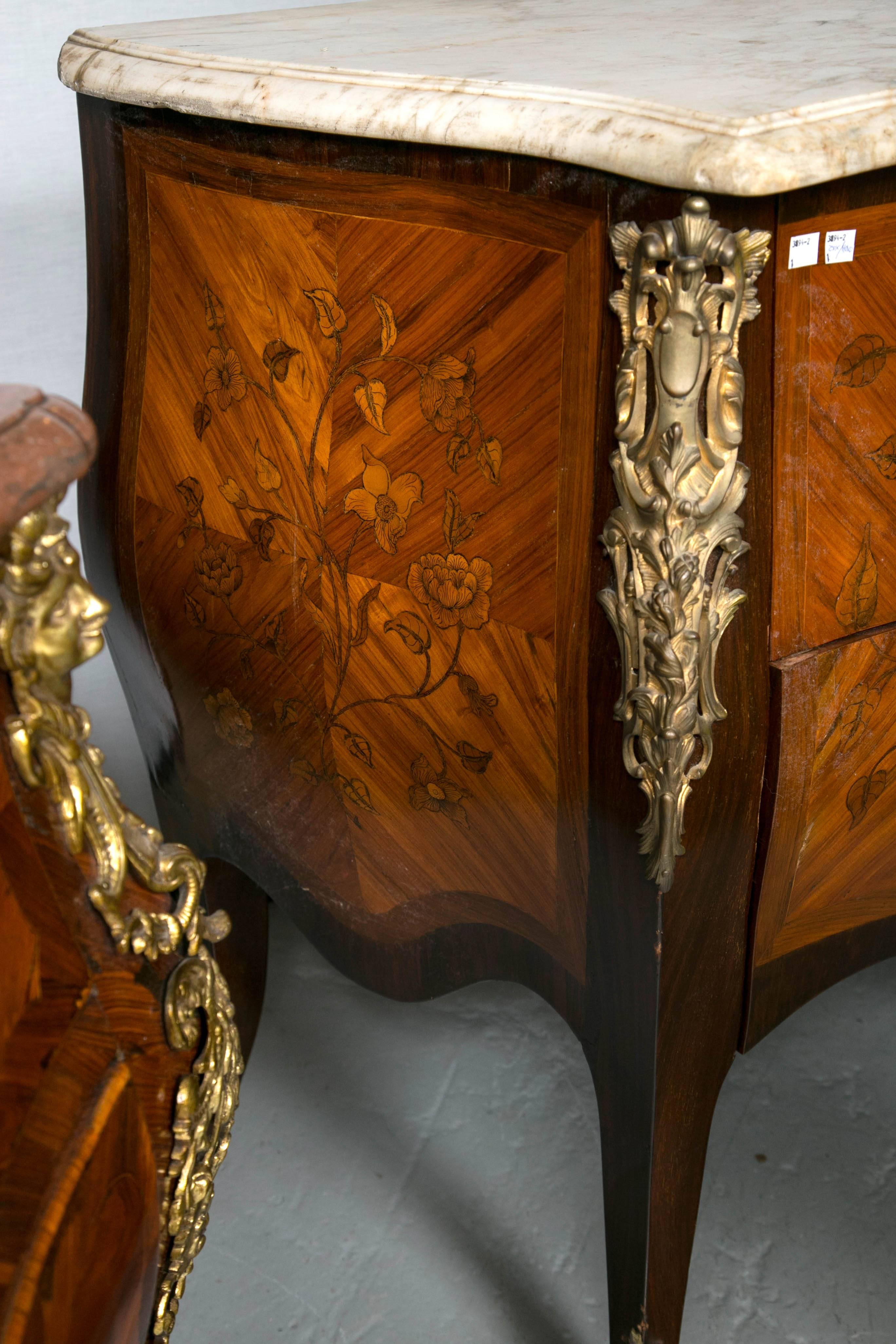 19th Century Bombe Signed Marble-Top Commode 3