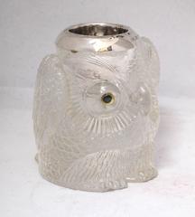 Rare and Unusual Edwardian Sterling Silver-Mounted Owl Form Match Striker