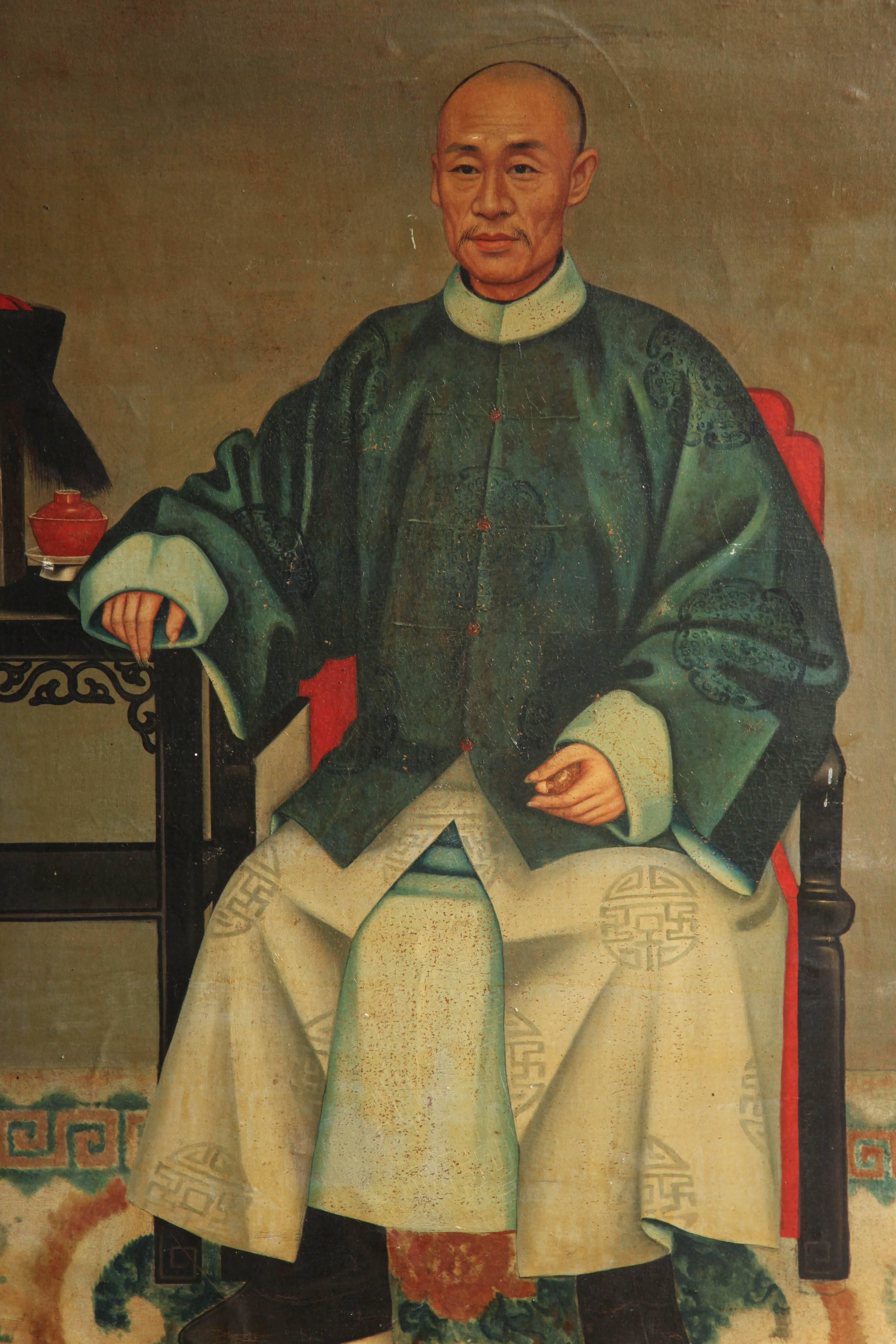Chinesisches Ancestor-Porträt (Chinesischer Export) im Angebot