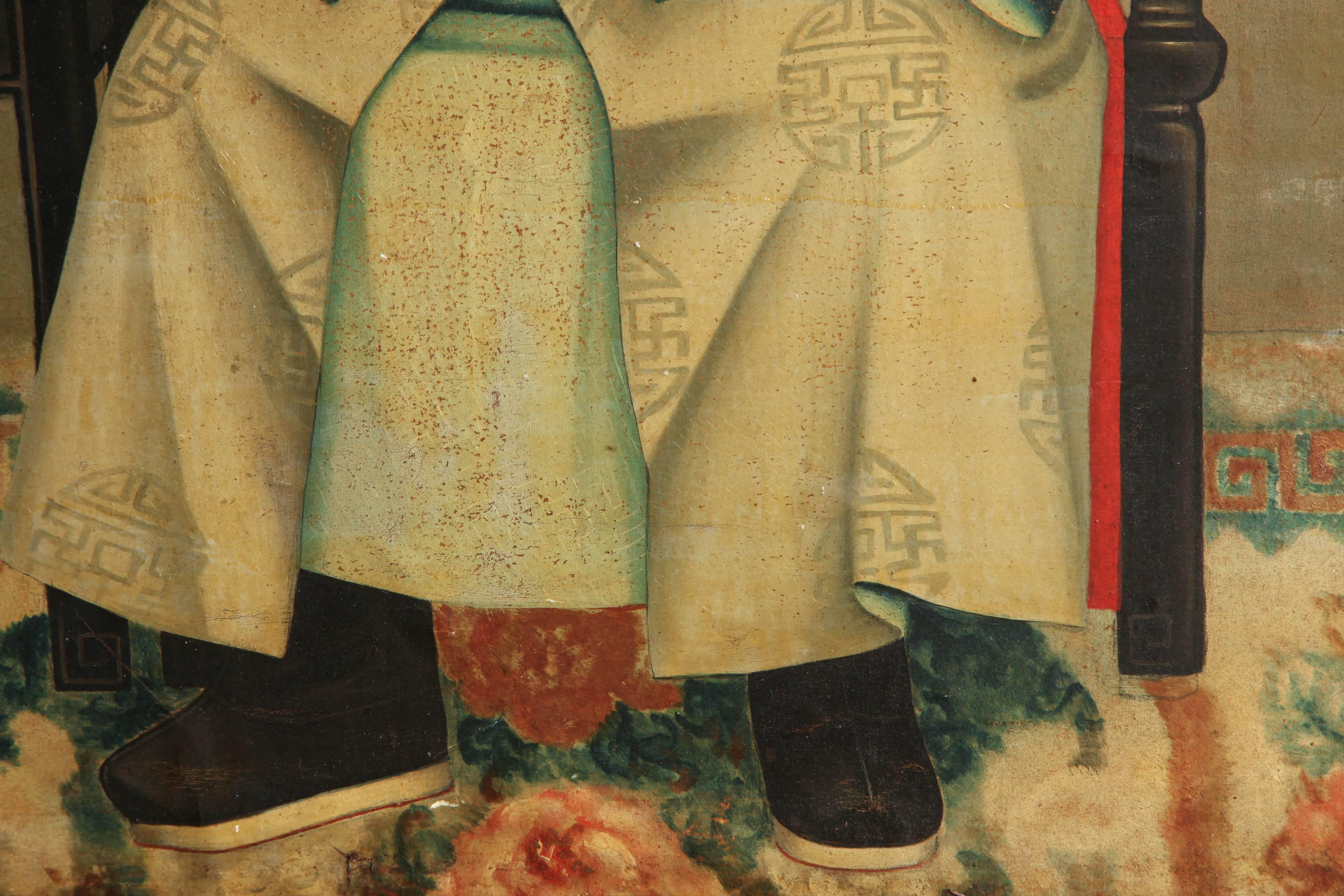 Chinesisches Ancestor-Porträt im Zustand „Relativ gut“ im Angebot in Westwood, NJ
