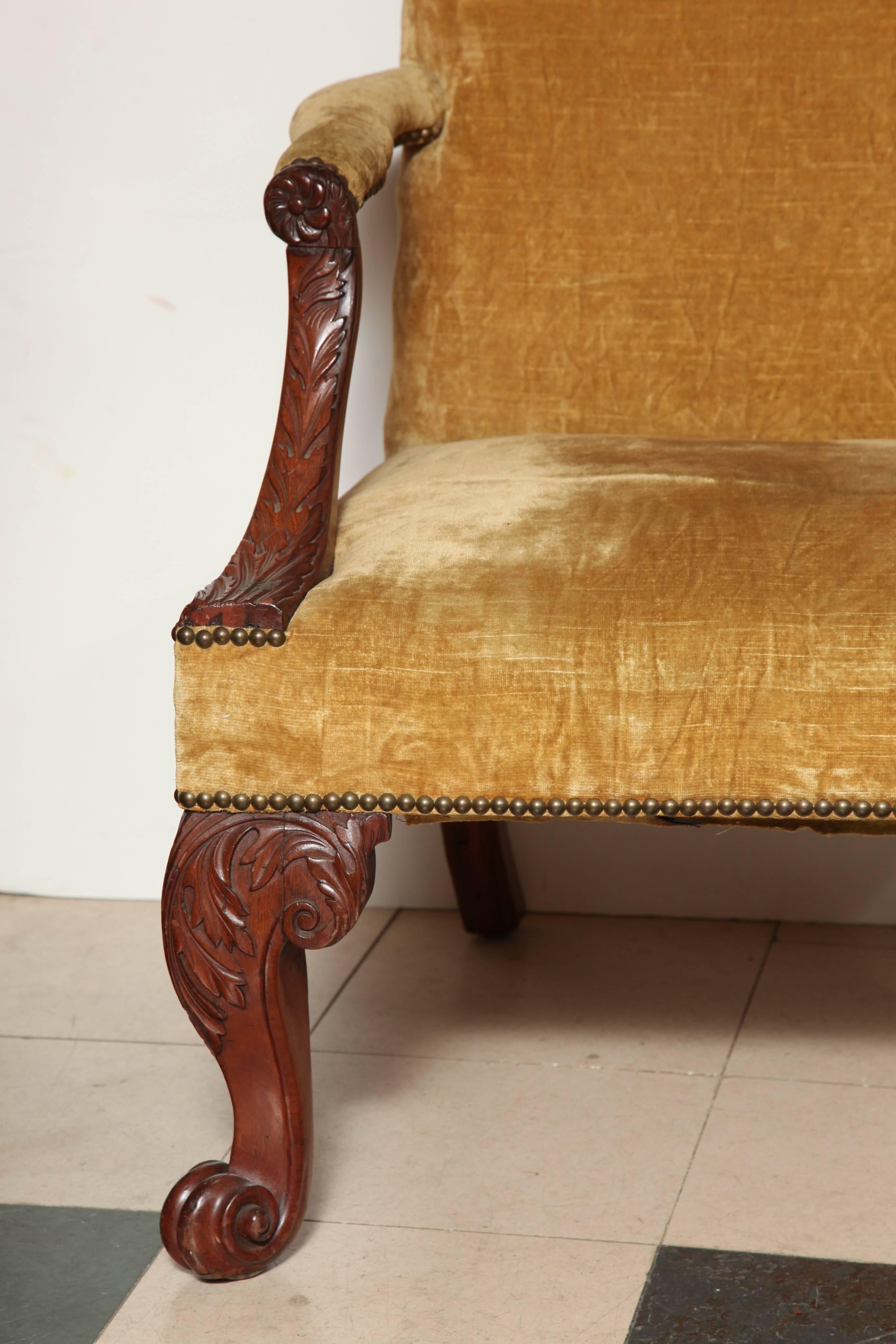 British George III Mahogany Gainsborough Chair