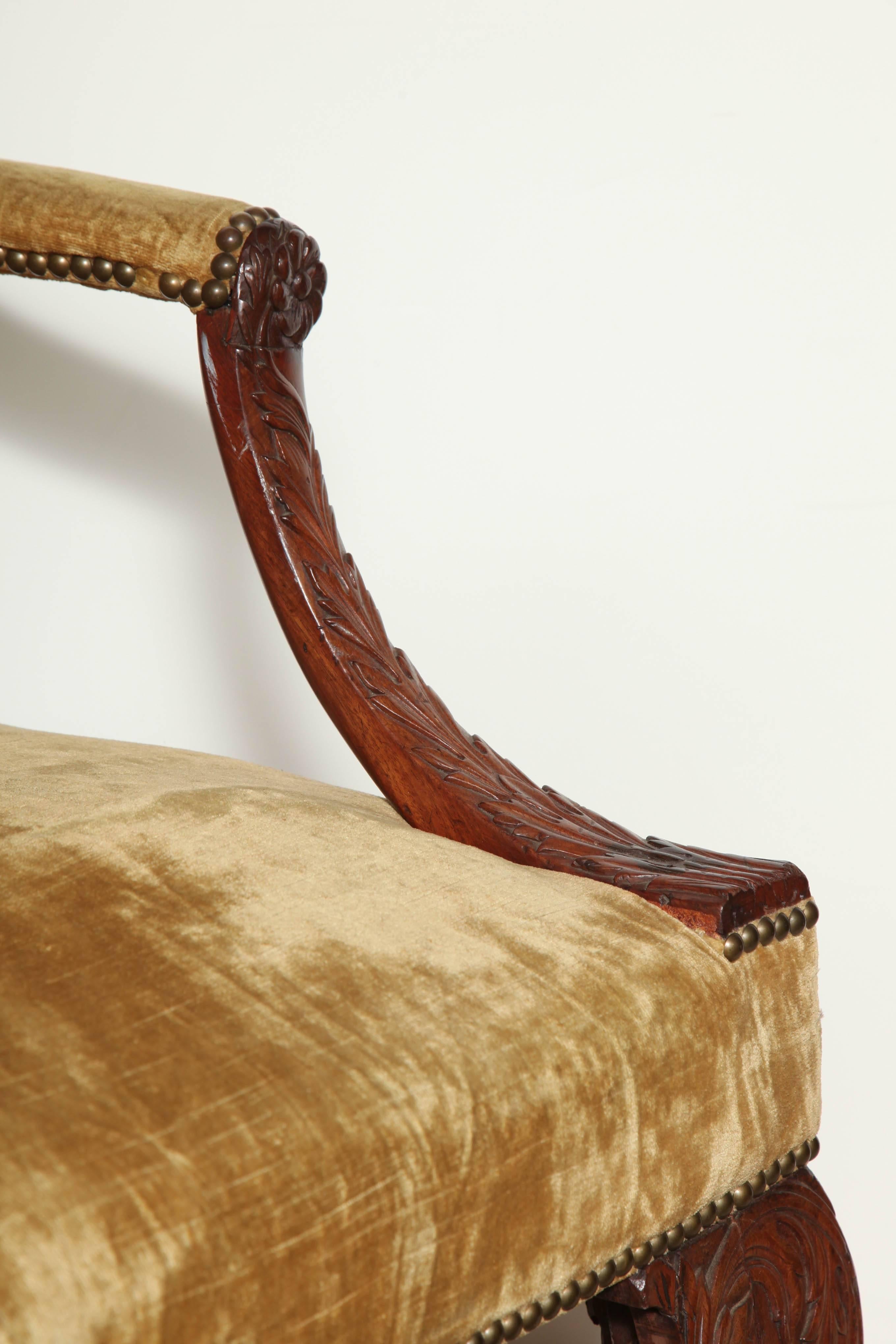 18th Century George III Mahogany Gainsborough Chair