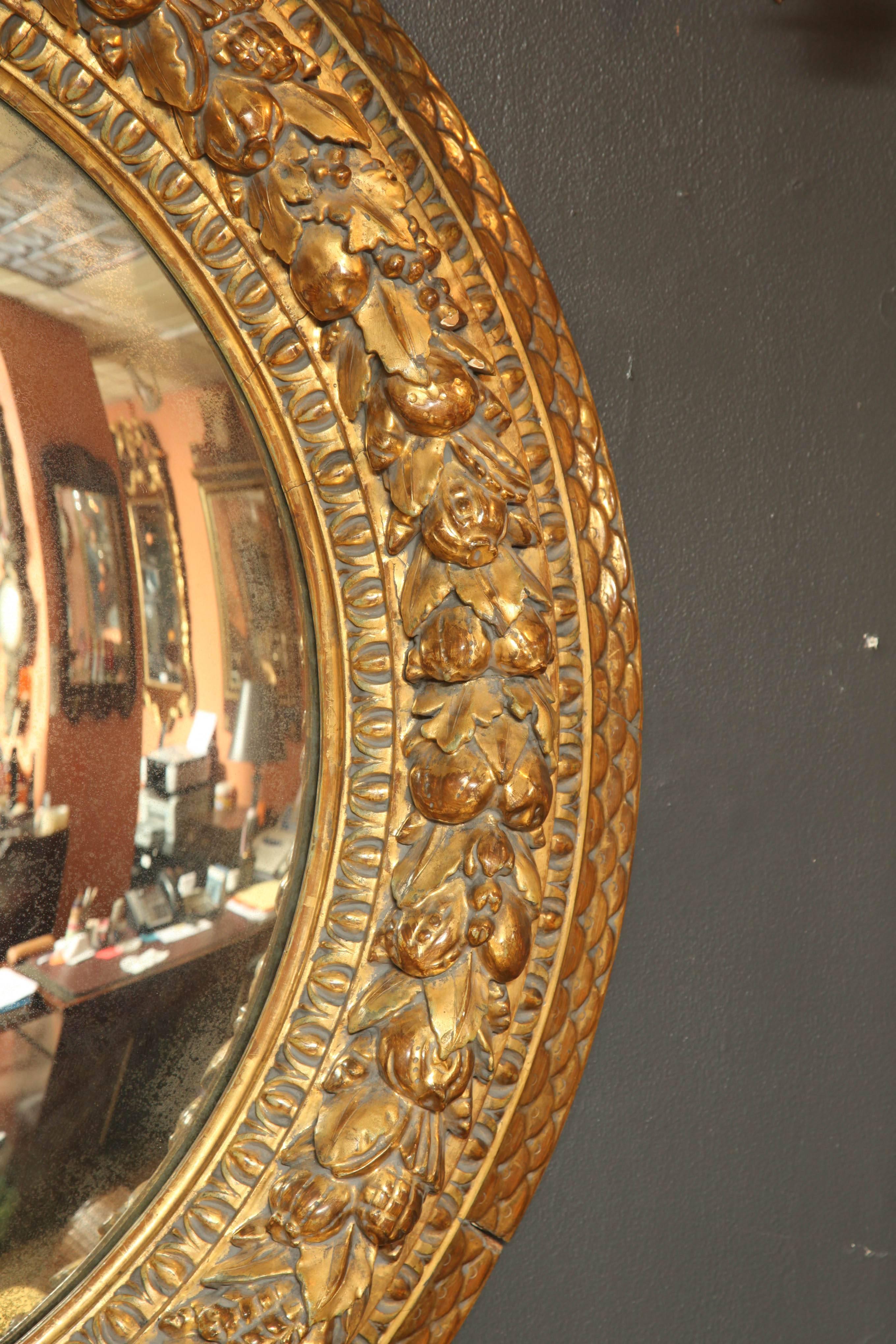 Napoleon III Giltwood Convex Mirror 1