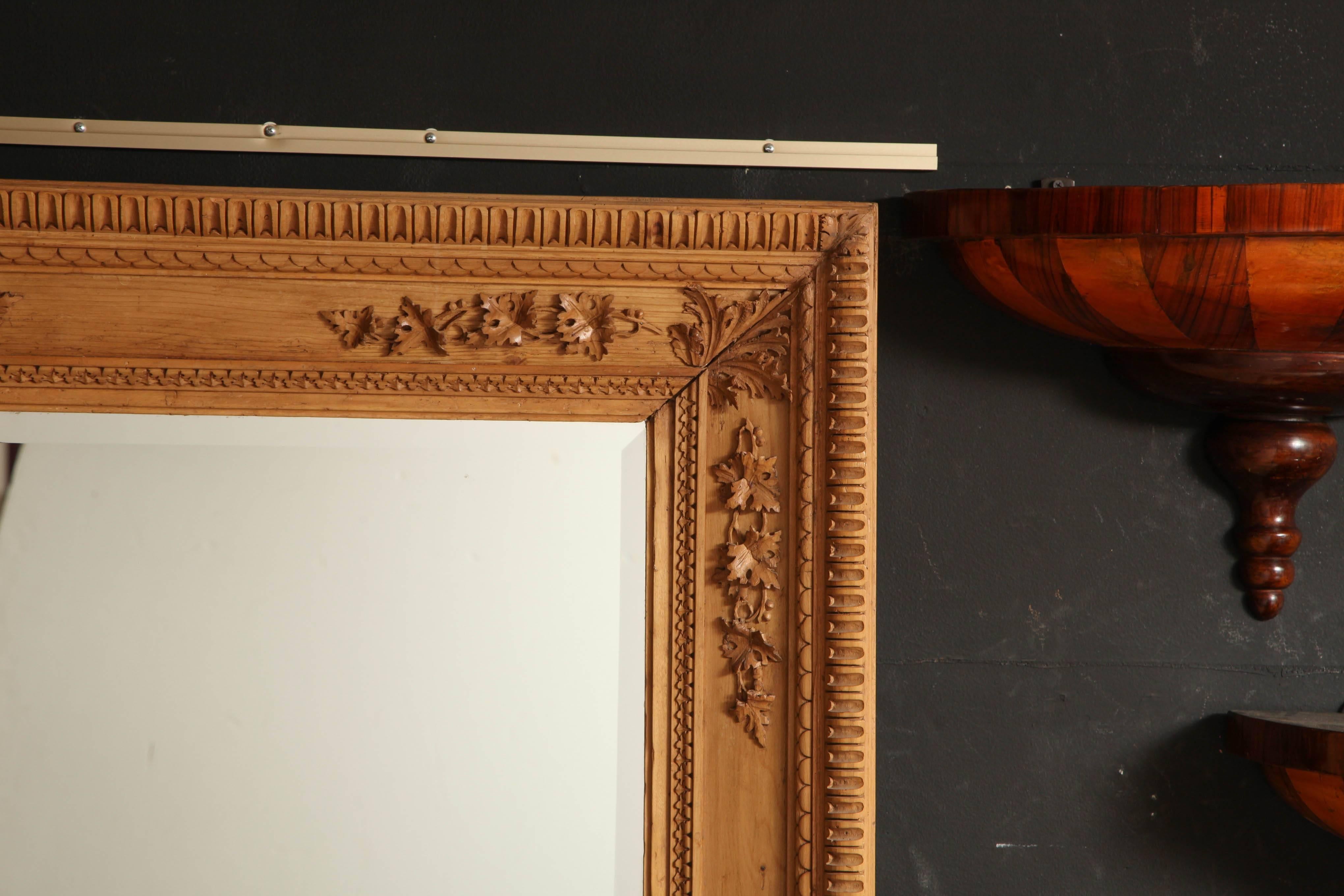 19th Century American Aesthetic Movement Carved Pine Mirror