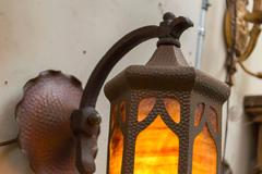 Pair of Hammered Copper Arts & Crafts Sconces