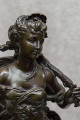 Figure en bronze de Salacia:: qui fut l'épouse de Neptune:: signée par l'artiste