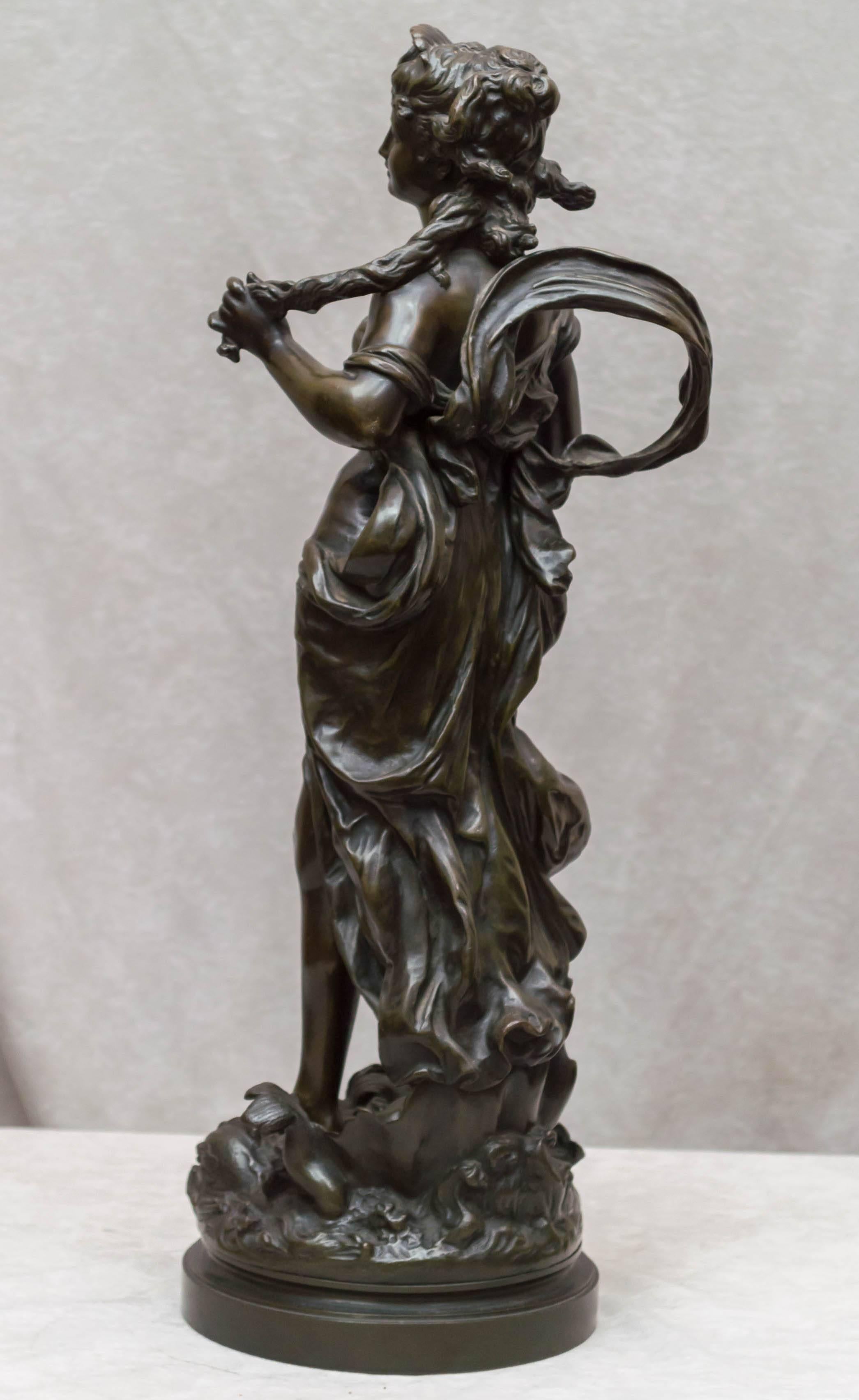 Cast Bronze Figure of Salacia, Who Was Neptune's Wife, Artist Signed