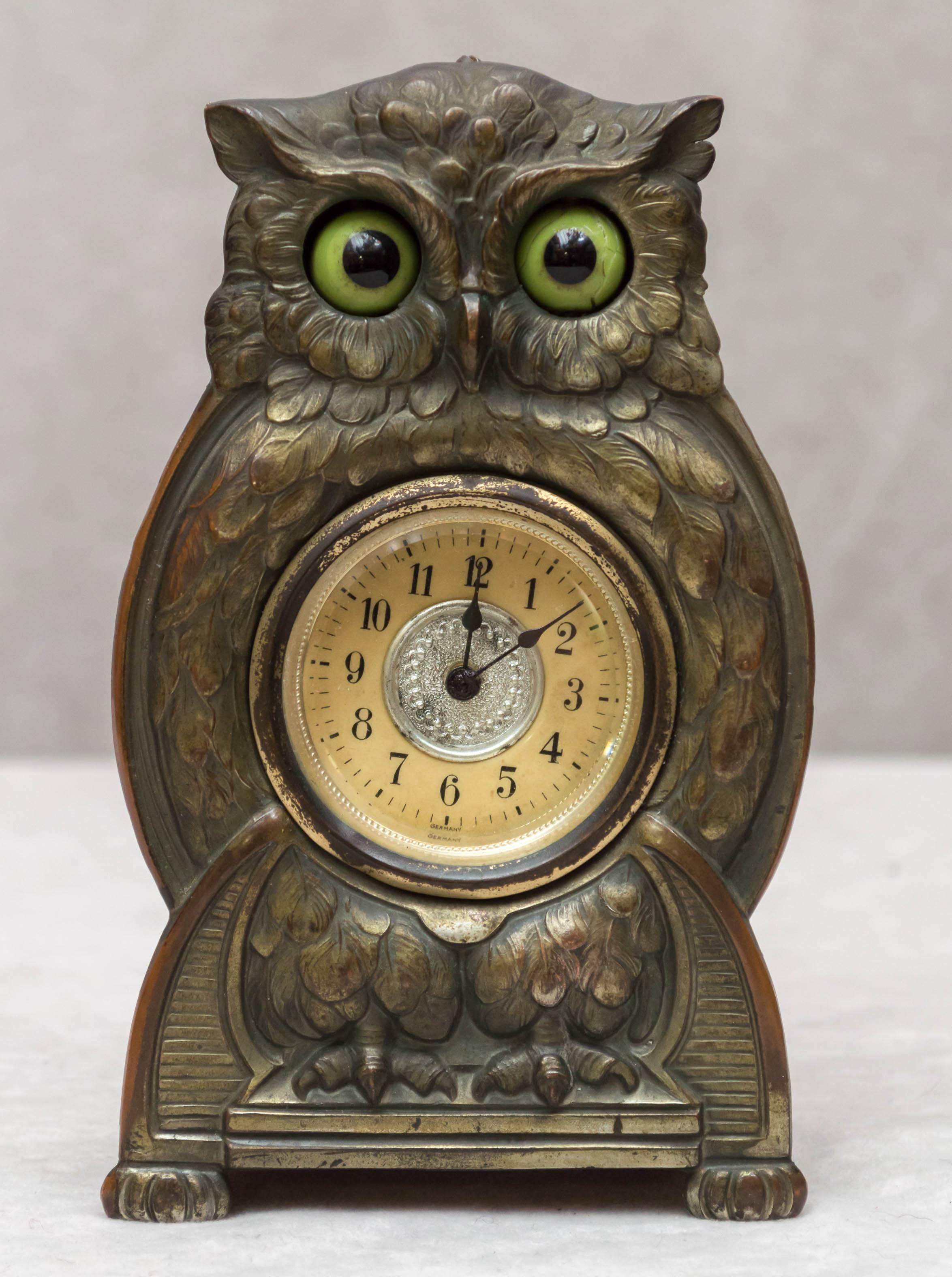 antique owl clock
