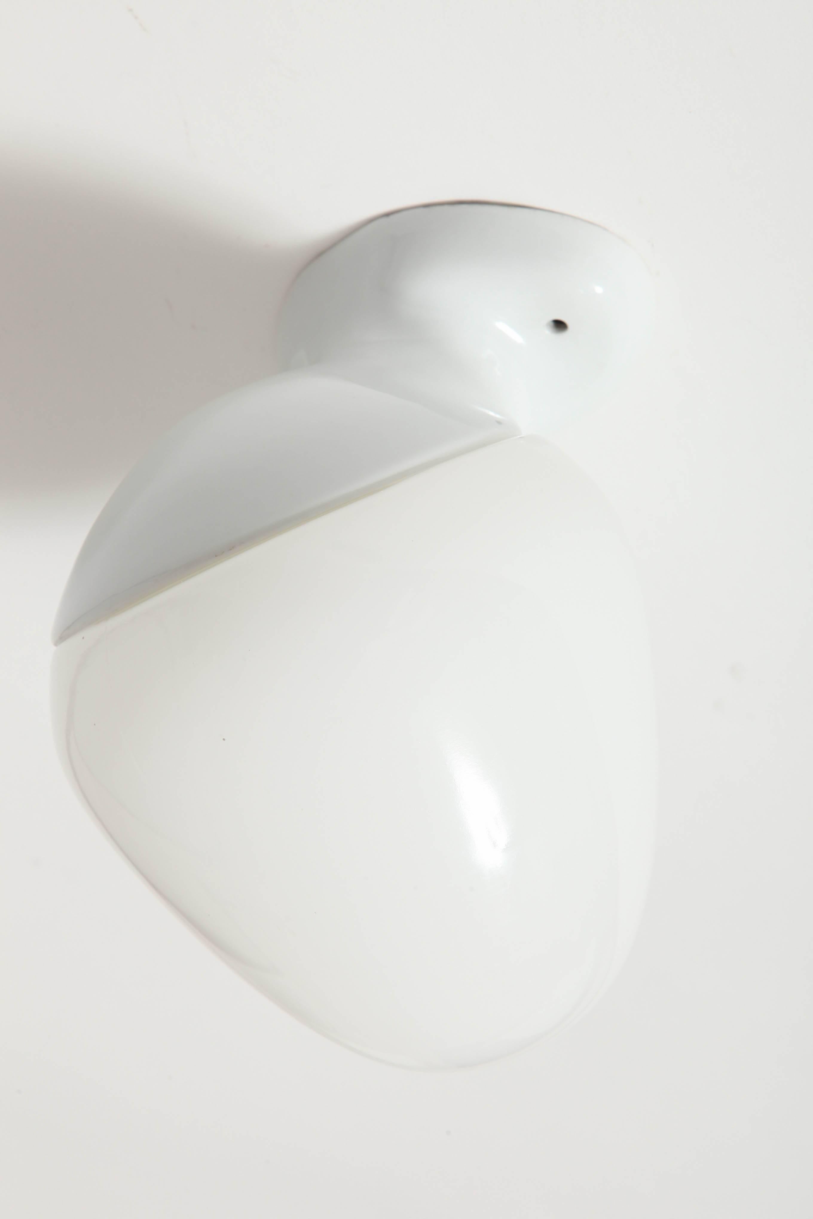 Art Deco Art Moderne White Porcelain and Glass Sconce 