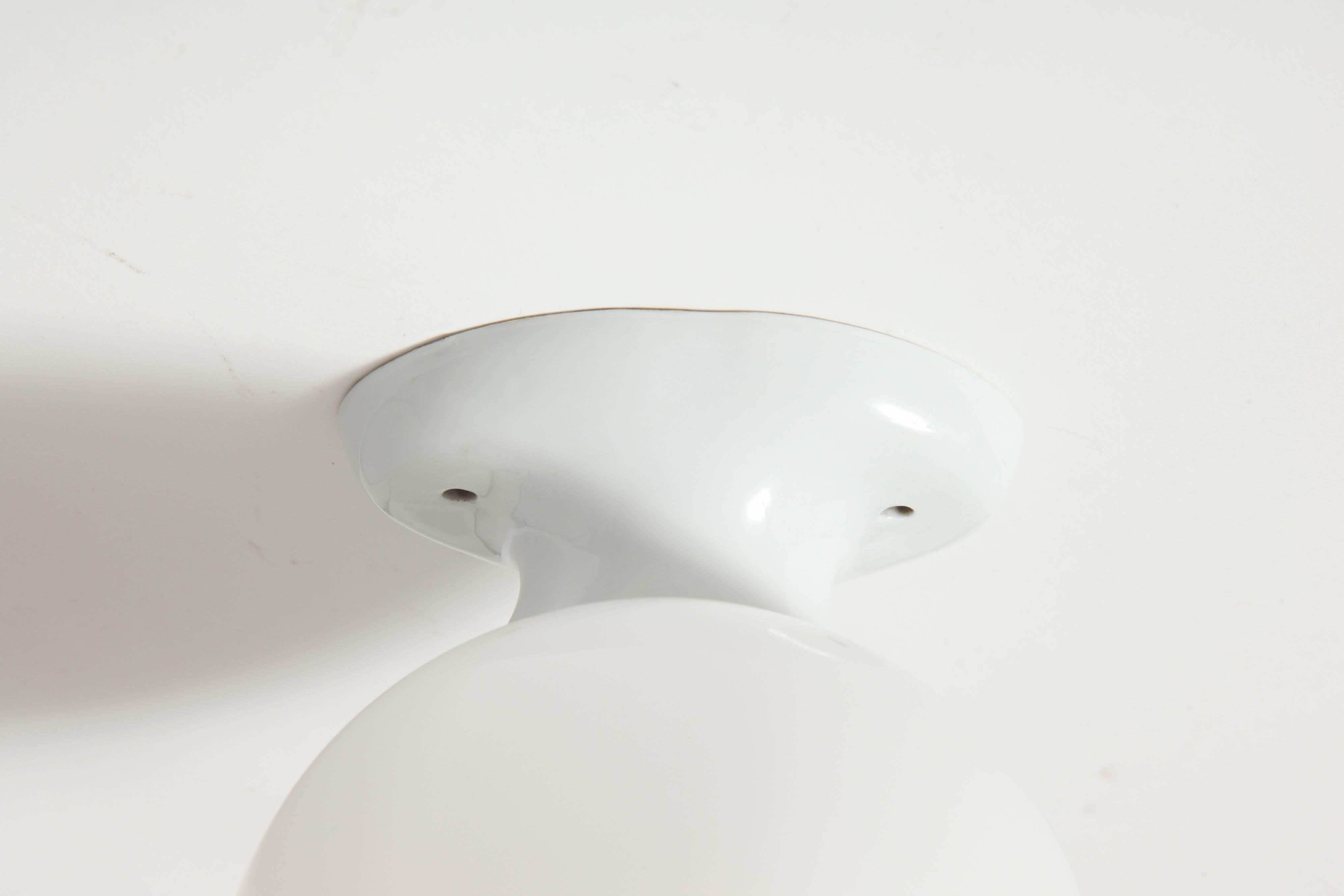 French Art Moderne White Porcelain and Glass Sconce 