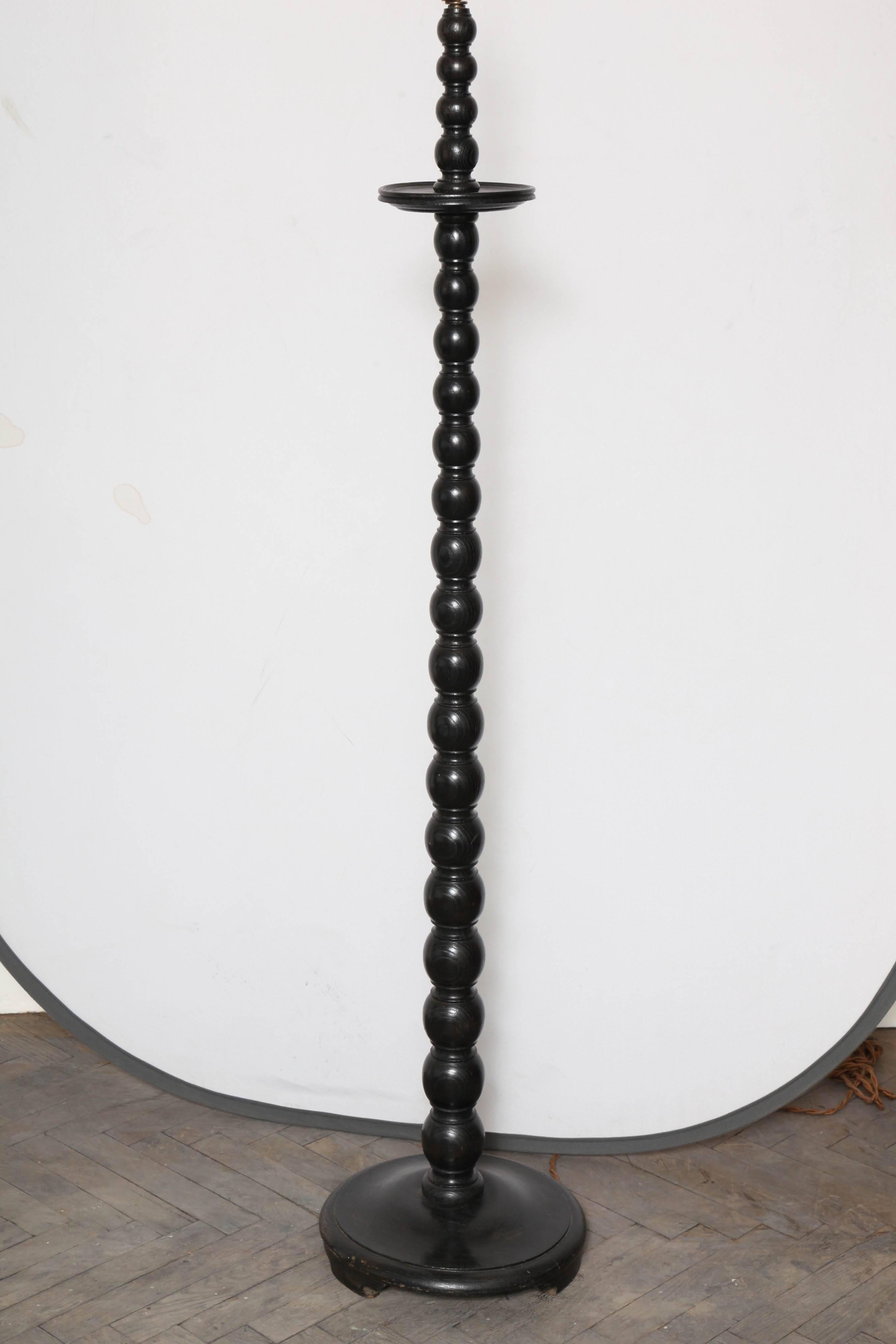 Ebonized Bobbin Floor Lamp  In Excellent Condition In New York, NY