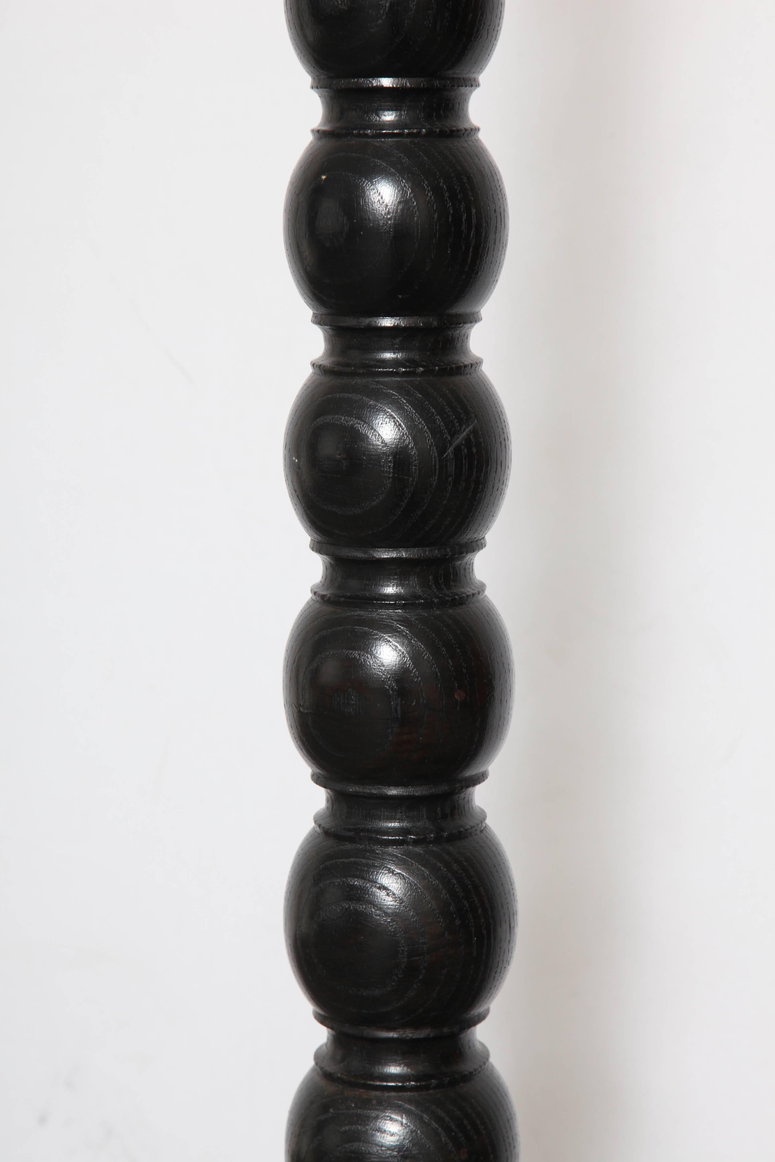 Oak Ebonized Bobbin Floor Lamp