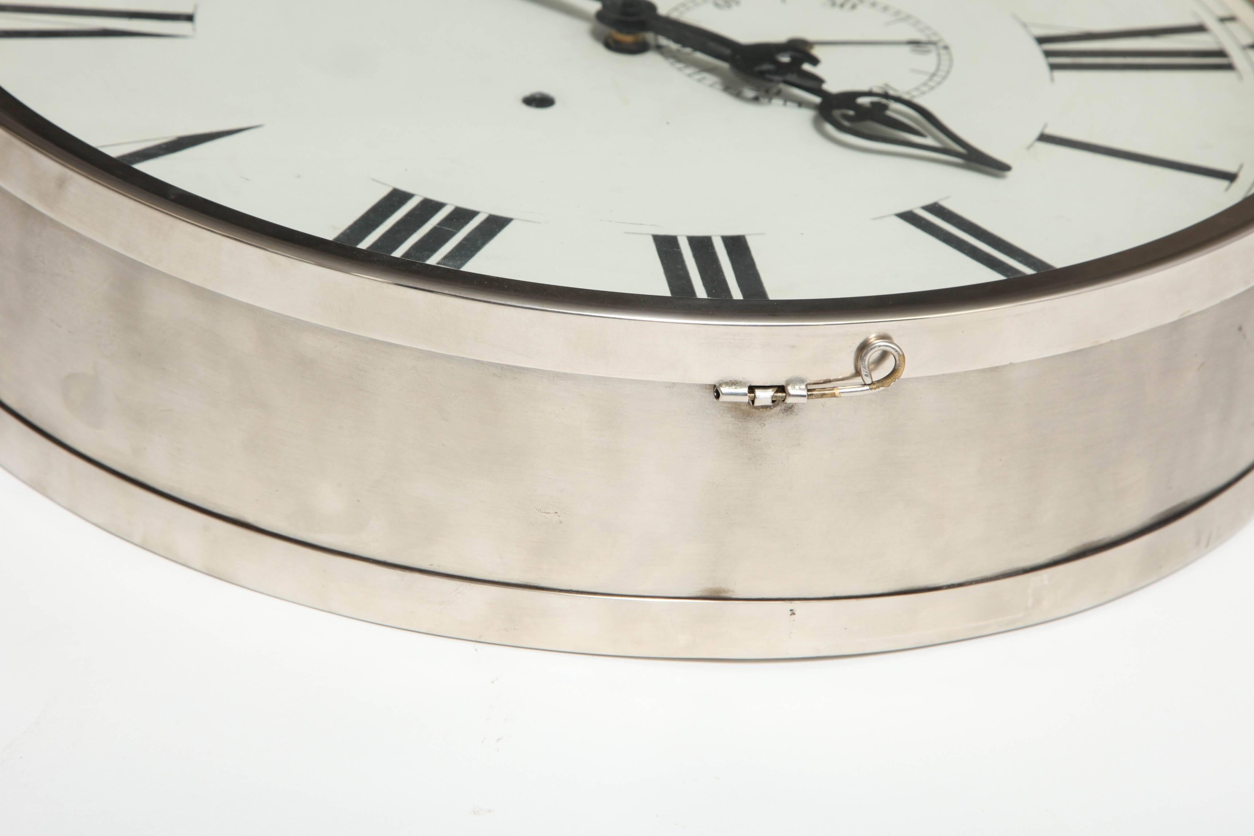 Enameled Industrial Steel Clock 