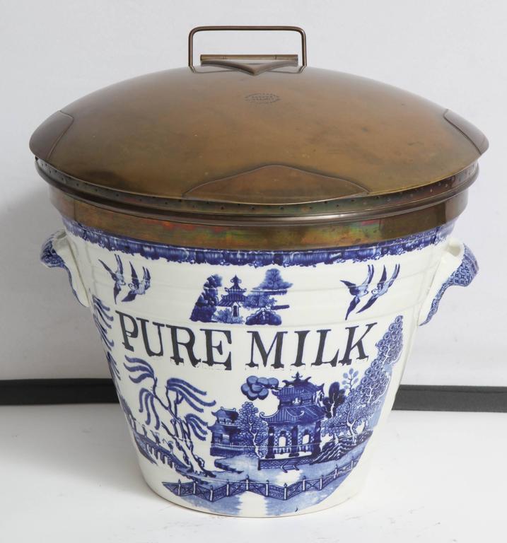 Pure Milk Willow Ware Milk Pail at 1stDibs antique milk pail