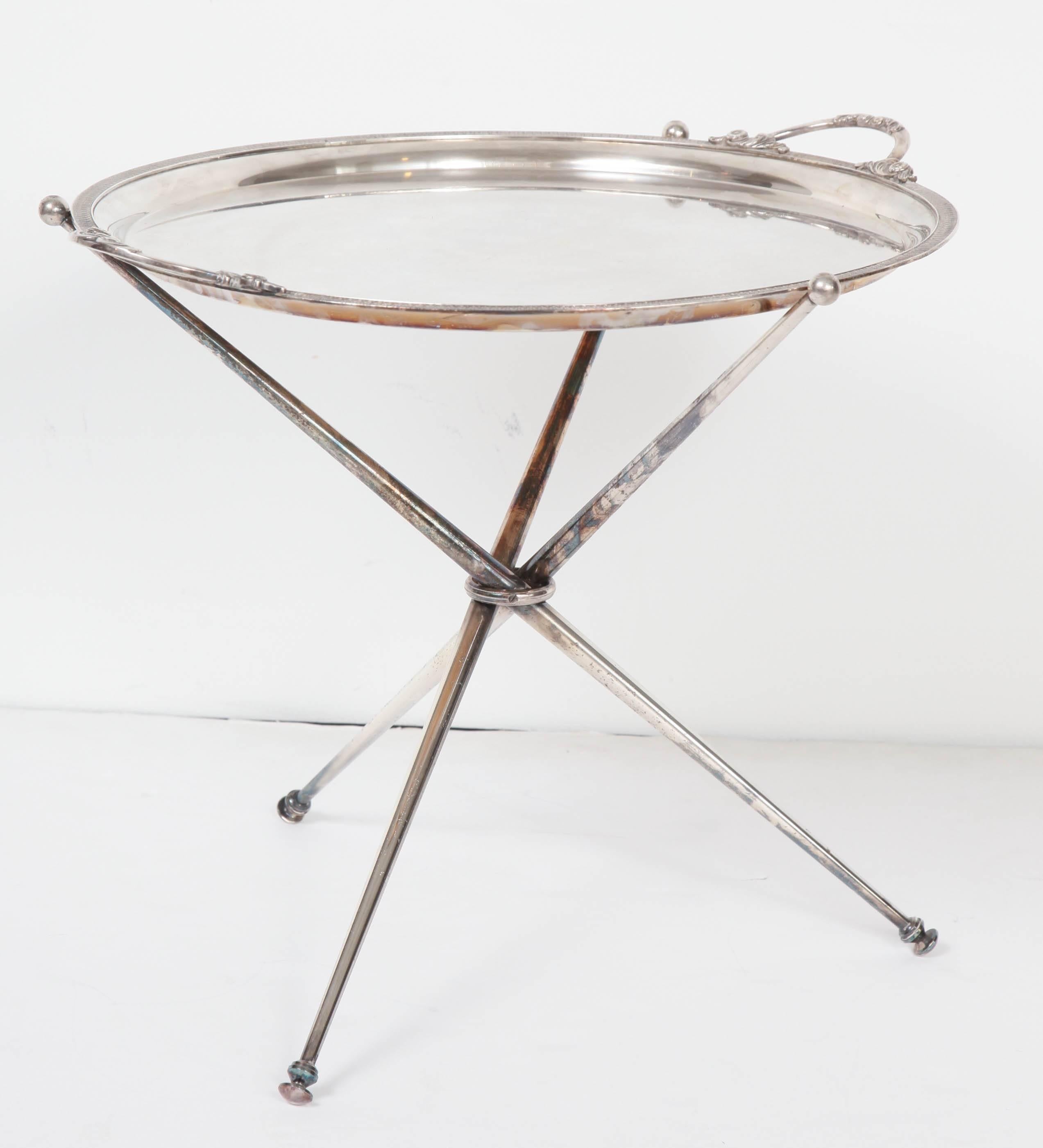 silver tray stand