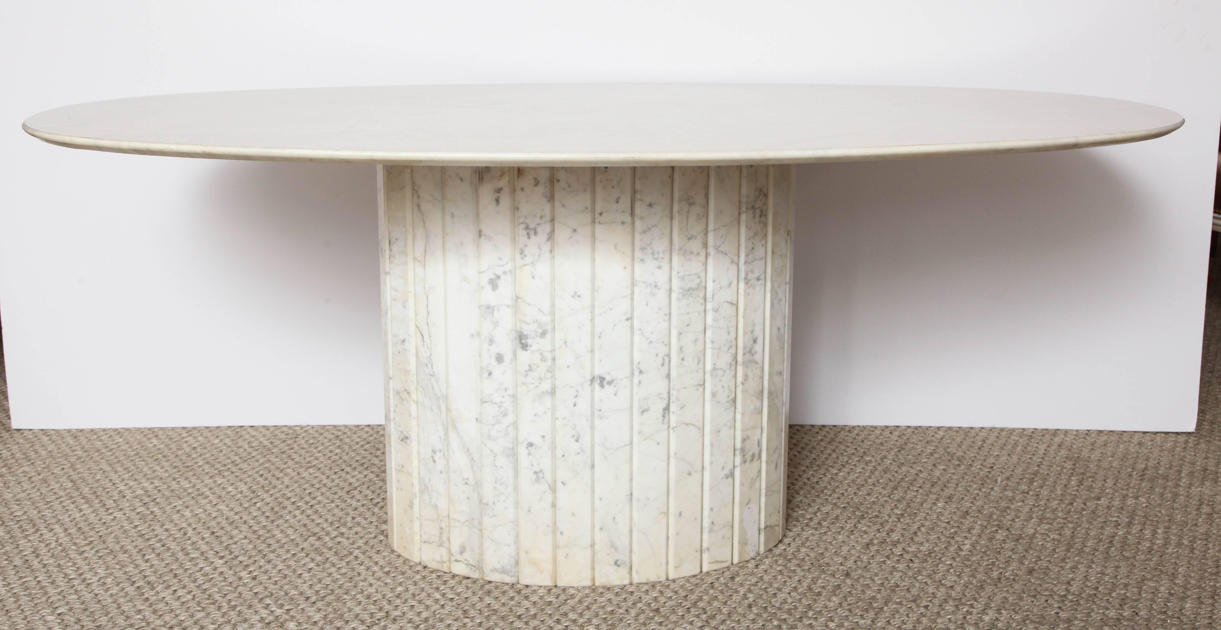 Italian Oval Marble Dining Table