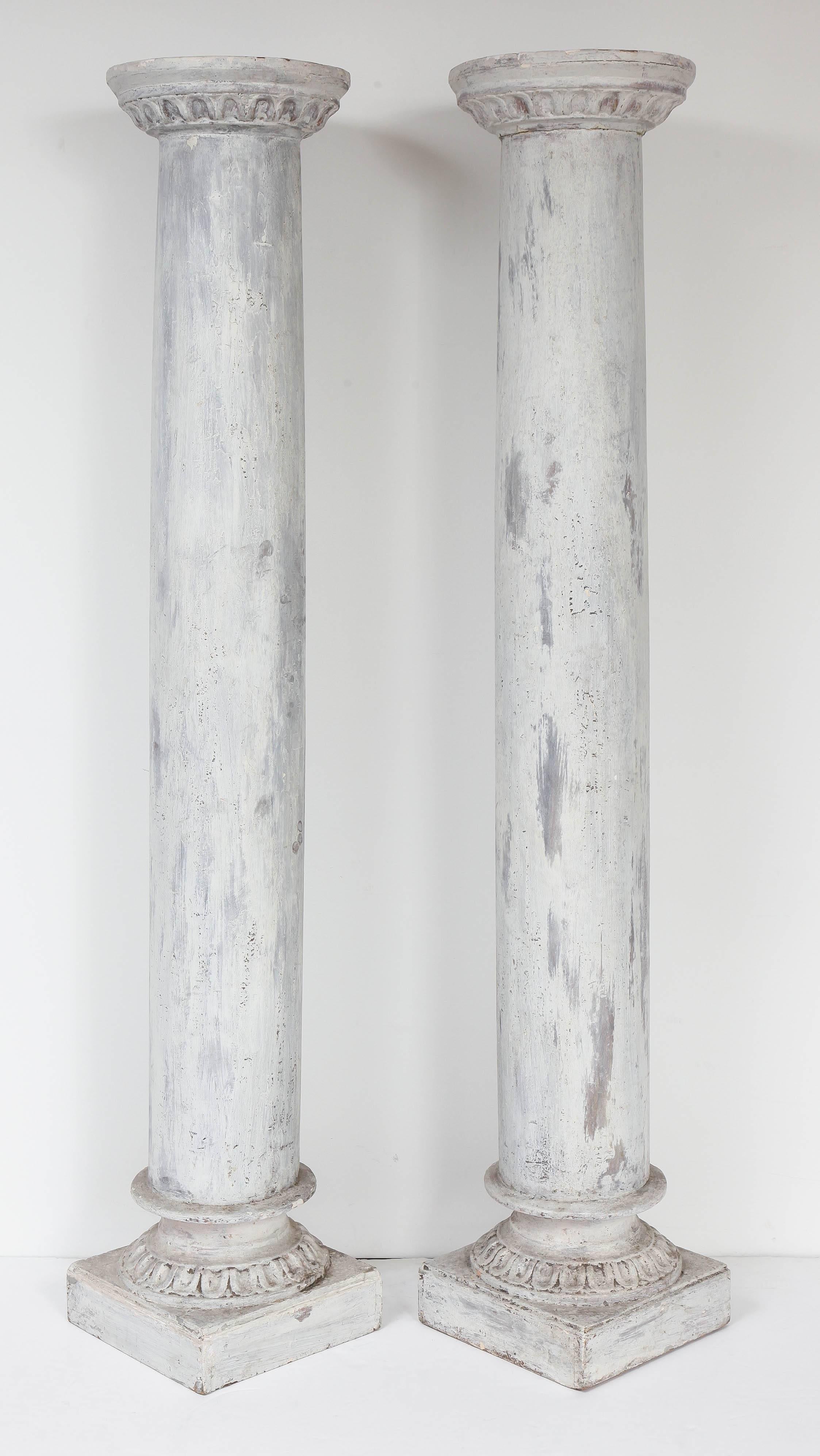 Wood Pair of Architectural Columns