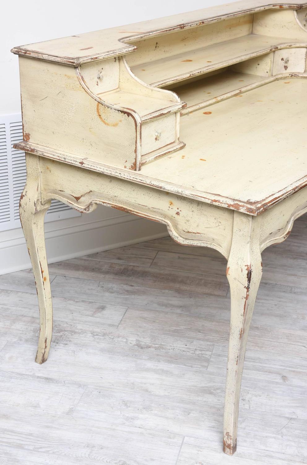 Large Painted Country French Desk at 1stdibs