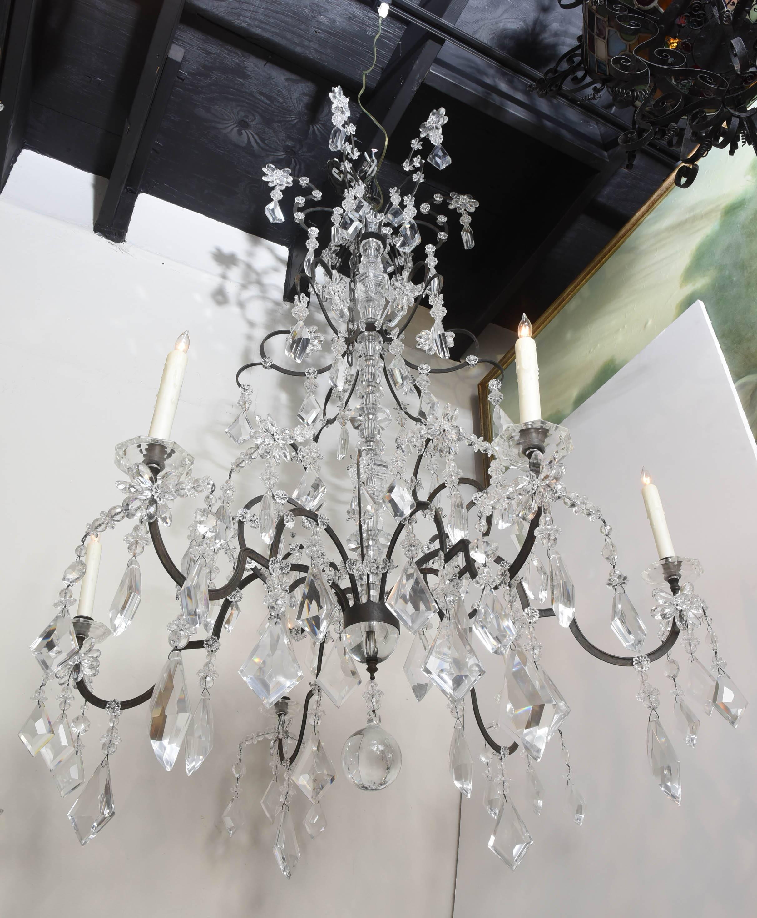 Large Three-Tier Crystal Chandelier 4