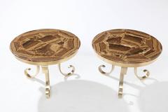 Pair of Bronze and Onyx Tables by Muller