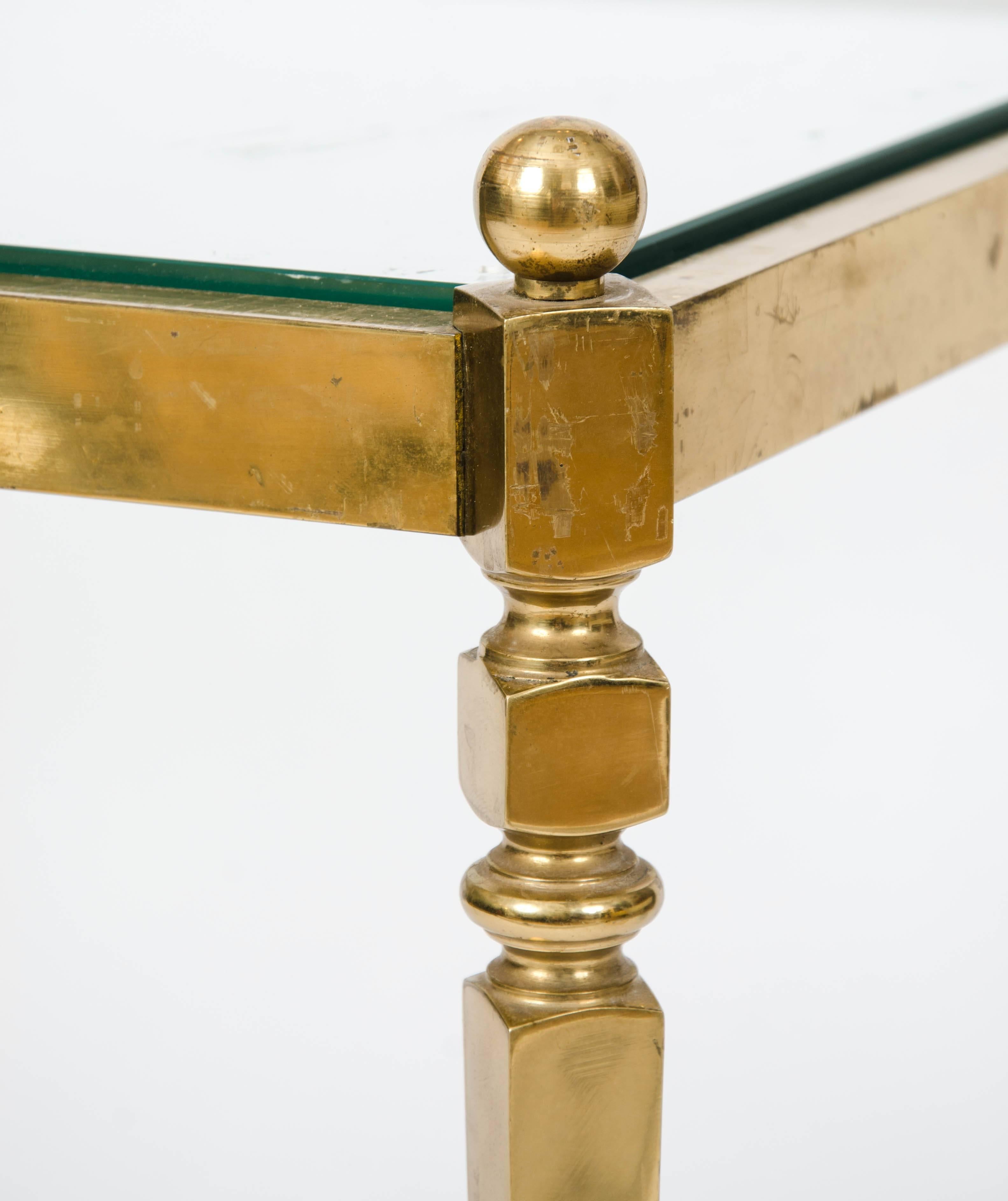 Pair of Side Tables Brass and Glass at 1stDibs