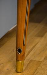 Blonde Wood 1950s Desk with Black Top