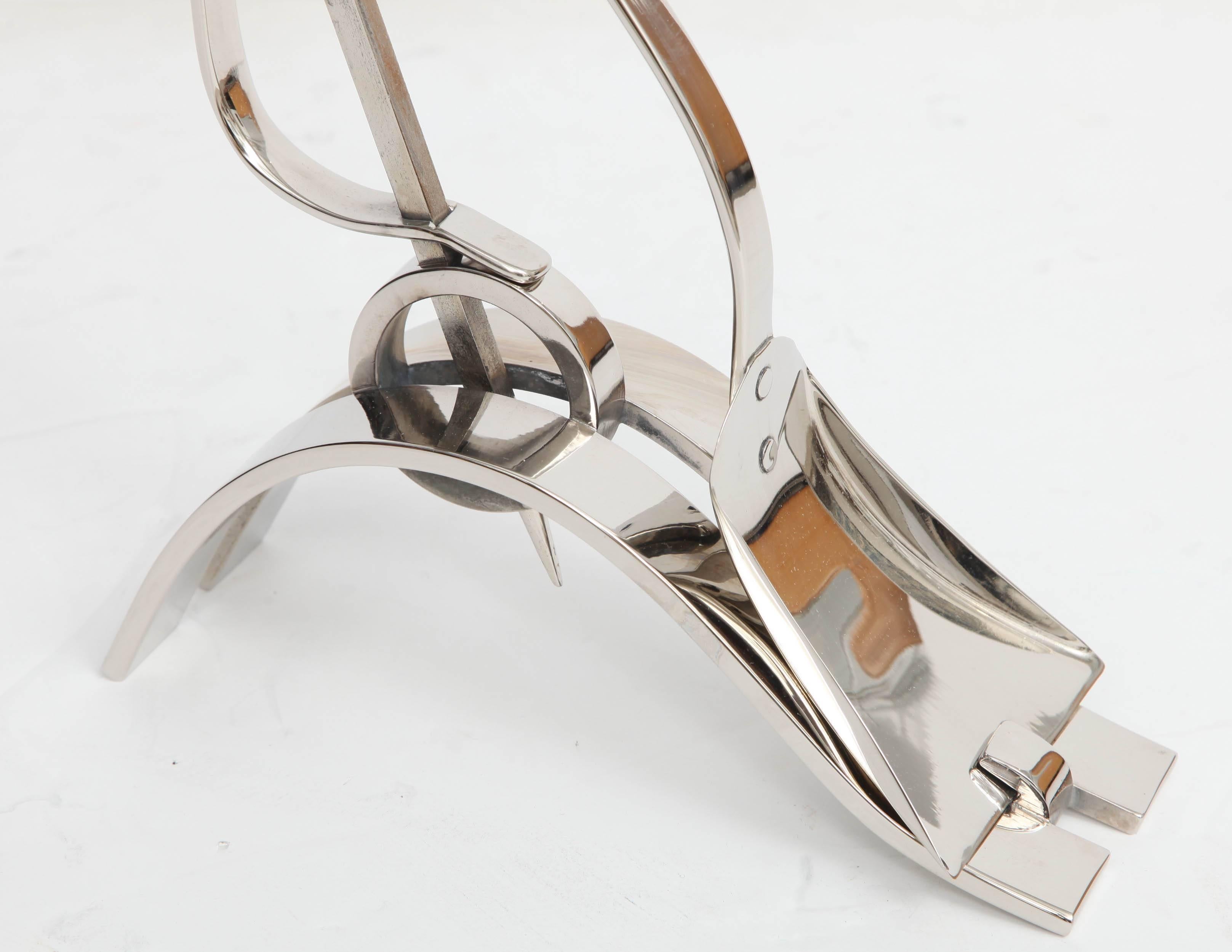 Herramientas de fuego modernistas de níquel pulido al estilo de Donald Deskey Moderno en venta