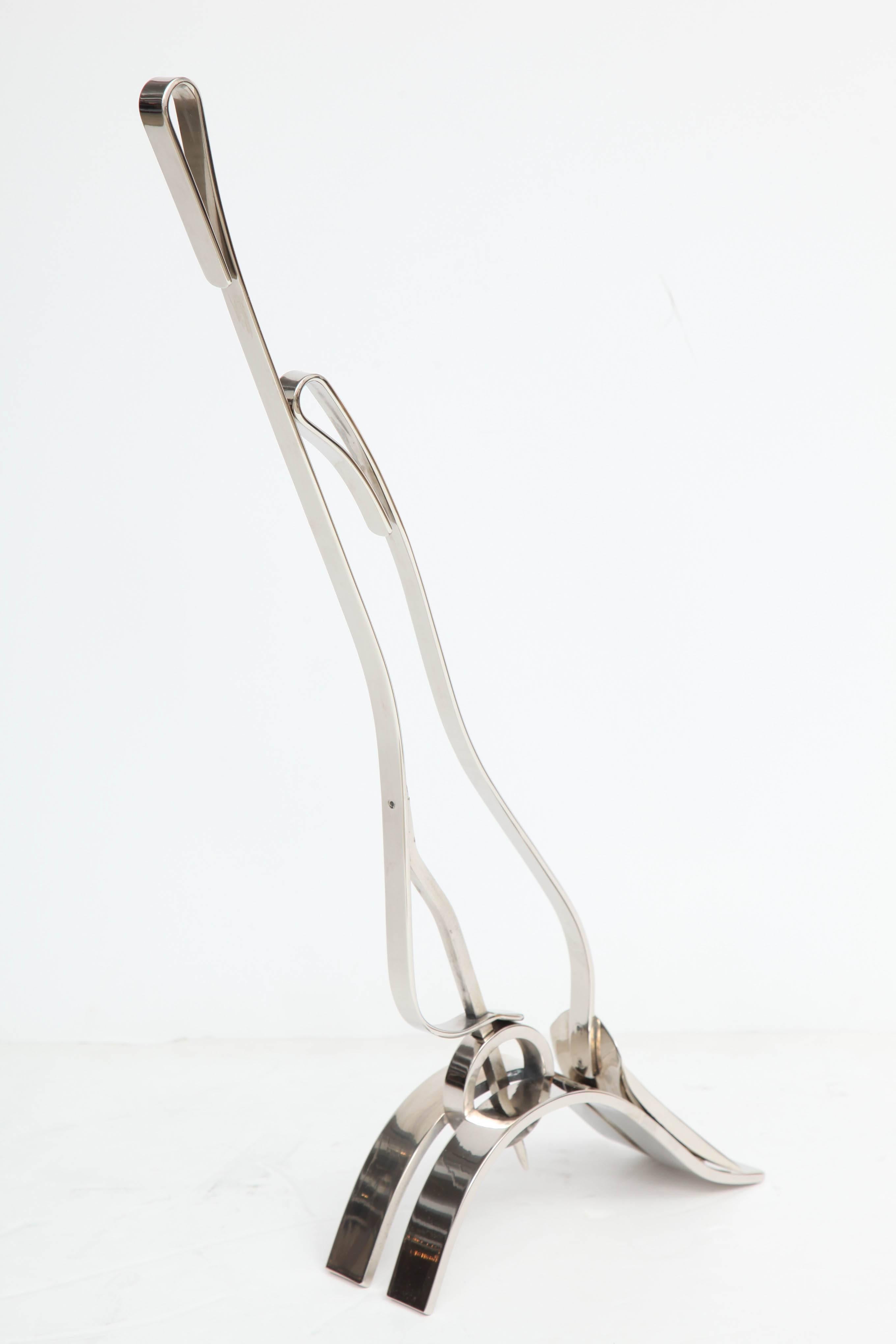 Herramientas de fuego modernistas de níquel pulido al estilo de Donald Deskey siglo XX en venta
