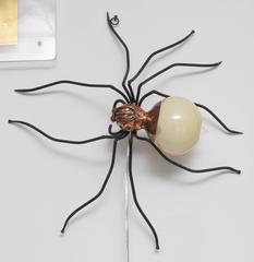 Pr. of Mid-Century Modern Artisan Spider Wall or Table Lamp, Murano Glass & Iron