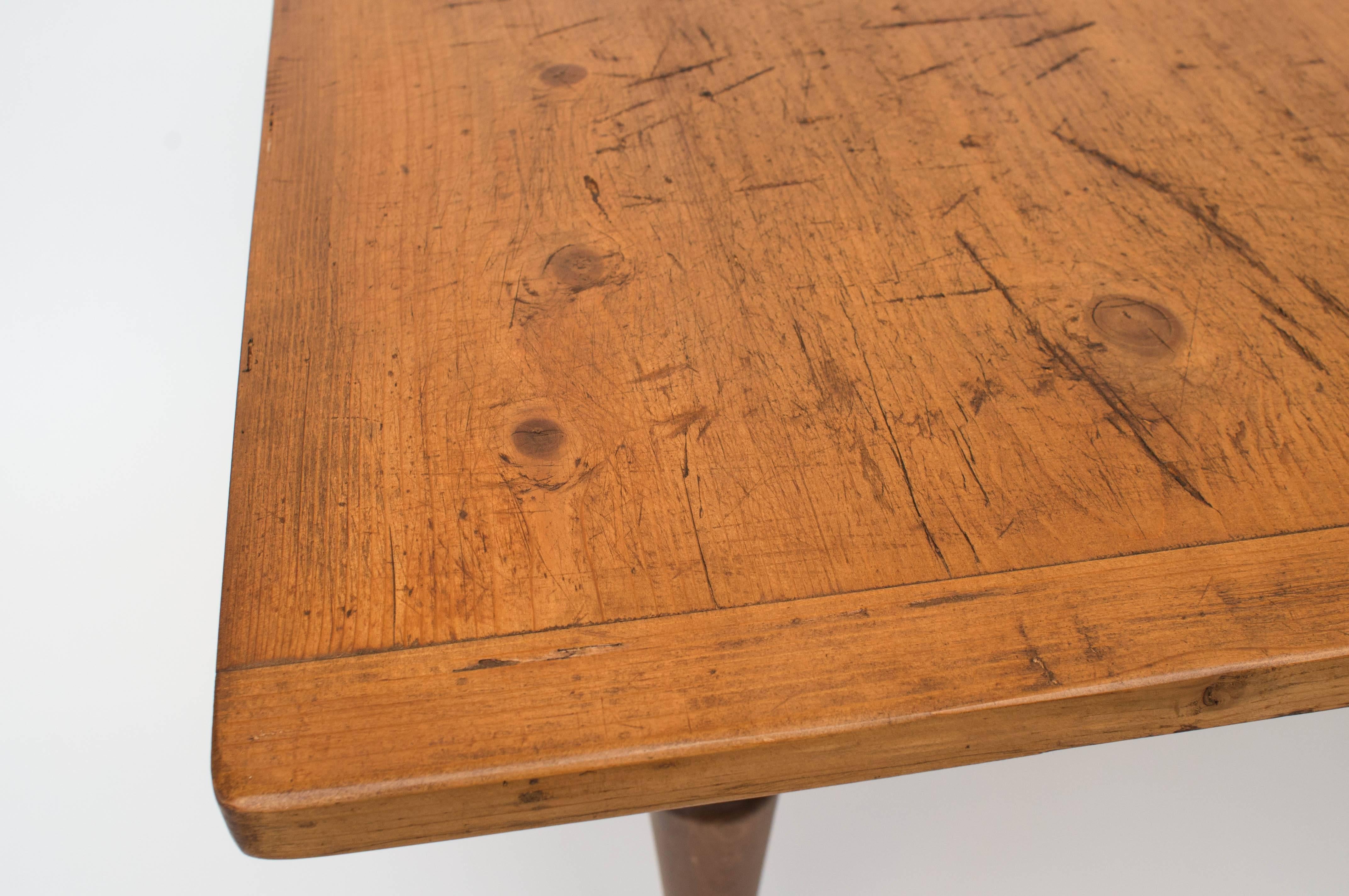 19th Century Pine and Beech Swivel Top Table