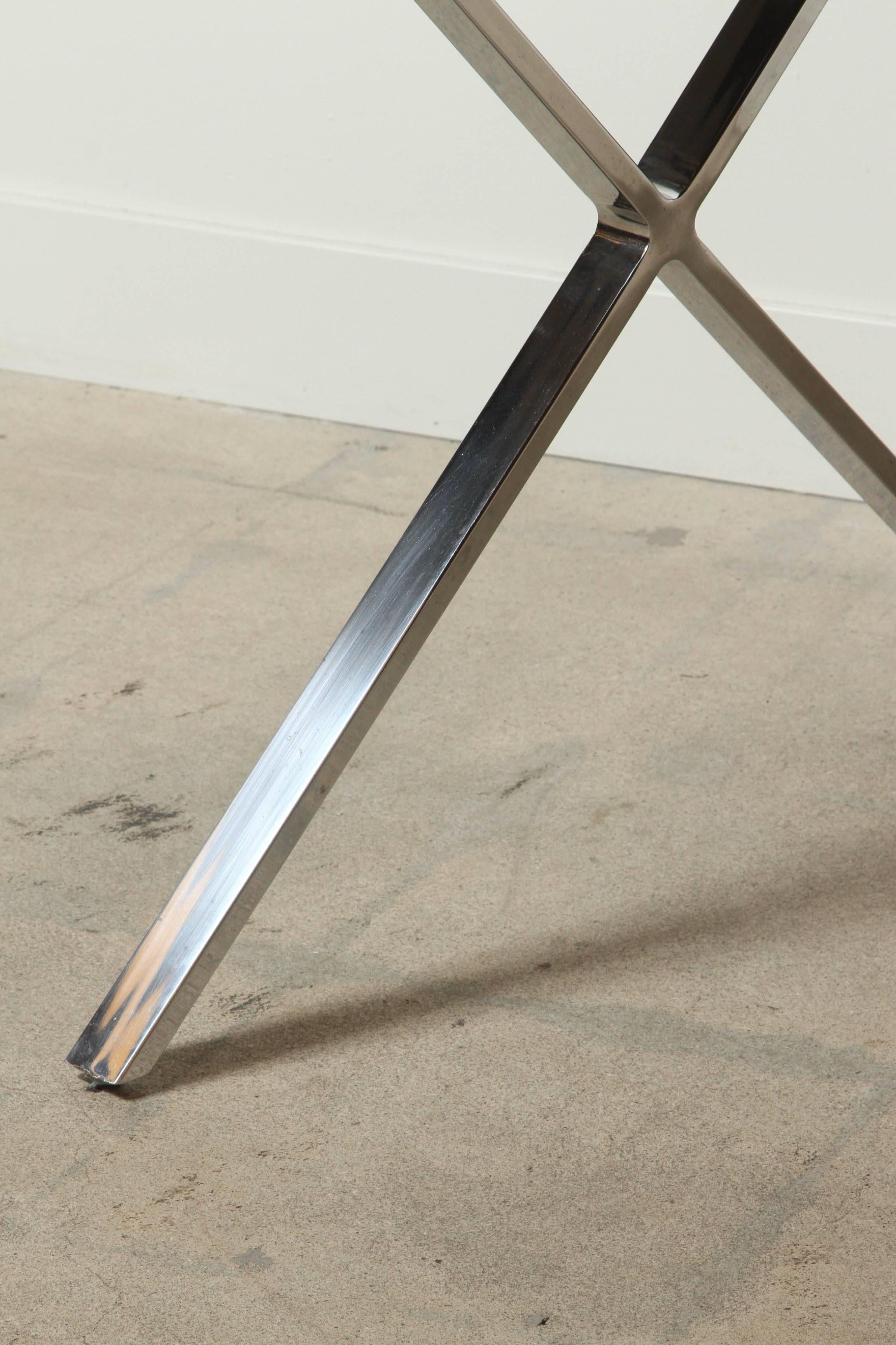 Stainless Steel Solid Rosewood Desk with Stainless Base by Jules Heumann for Metropolitan Group