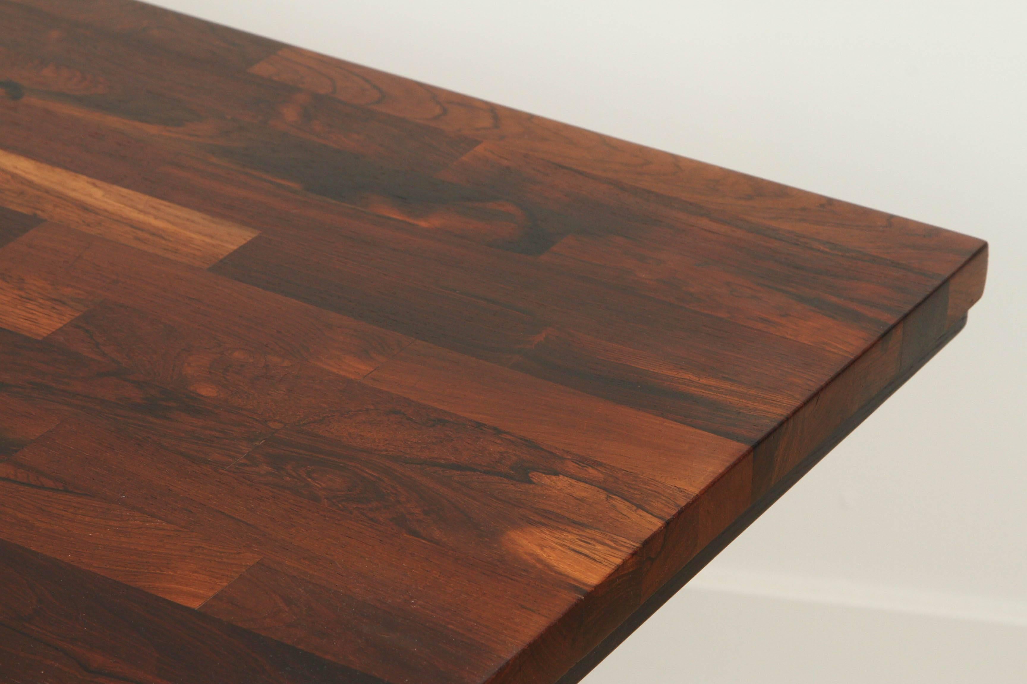 Solid Rosewood Desk with Stainless Base by Jules Heumann for Metropolitan Group 2