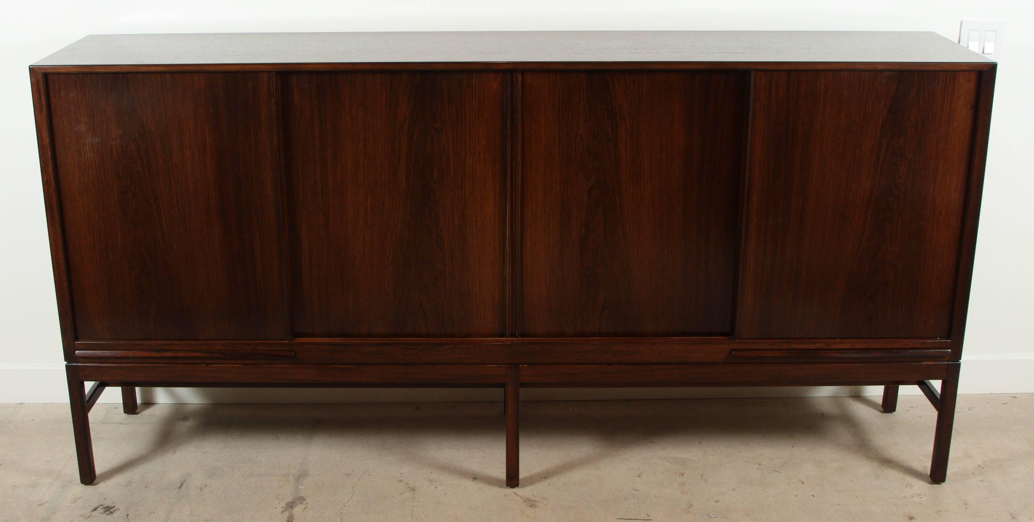 Tall rosewood credenza by Kurt Ostervig