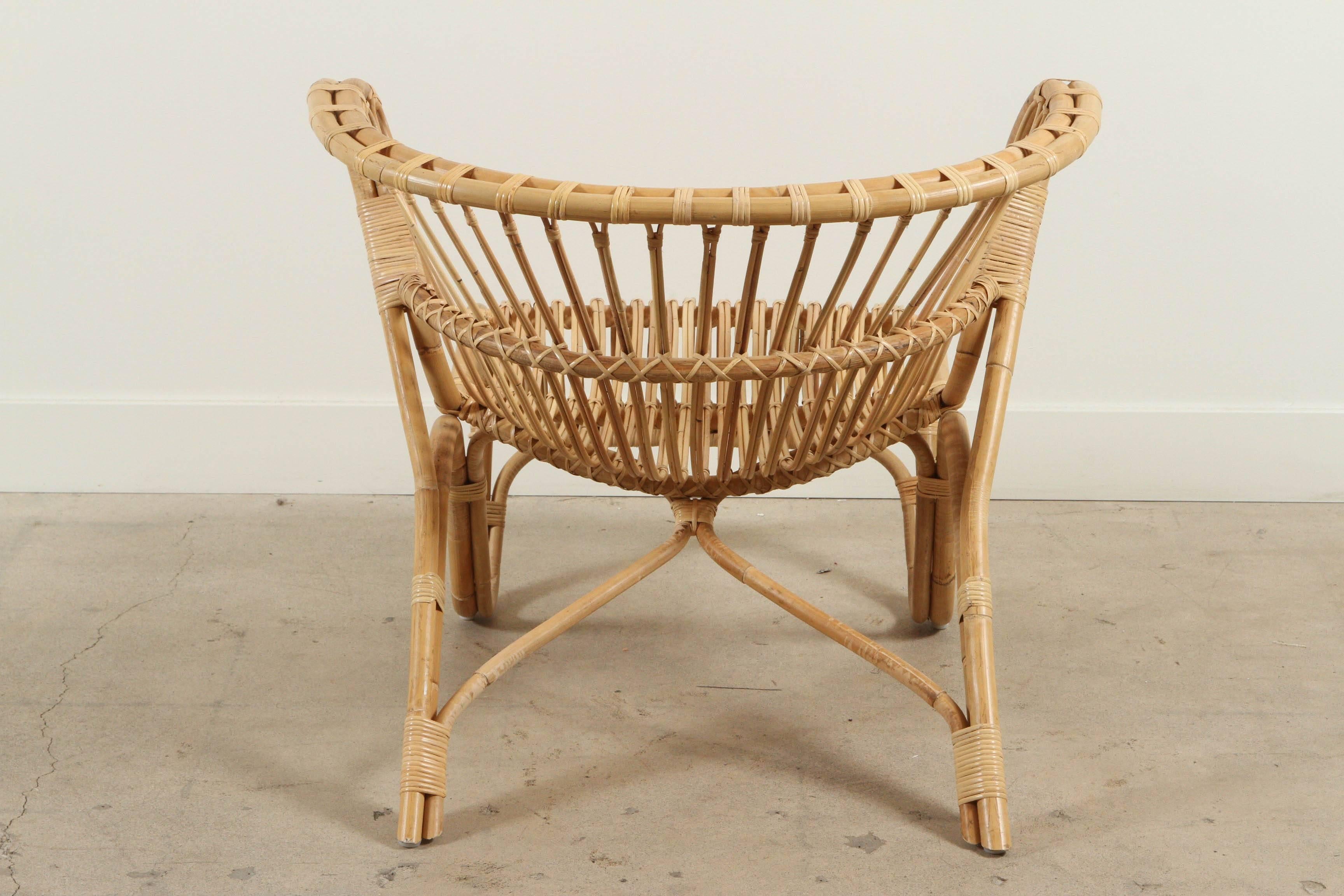 Natural Rattan Fox Chair by Viggo Boesen In Excellent Condition In Los Angeles, CA