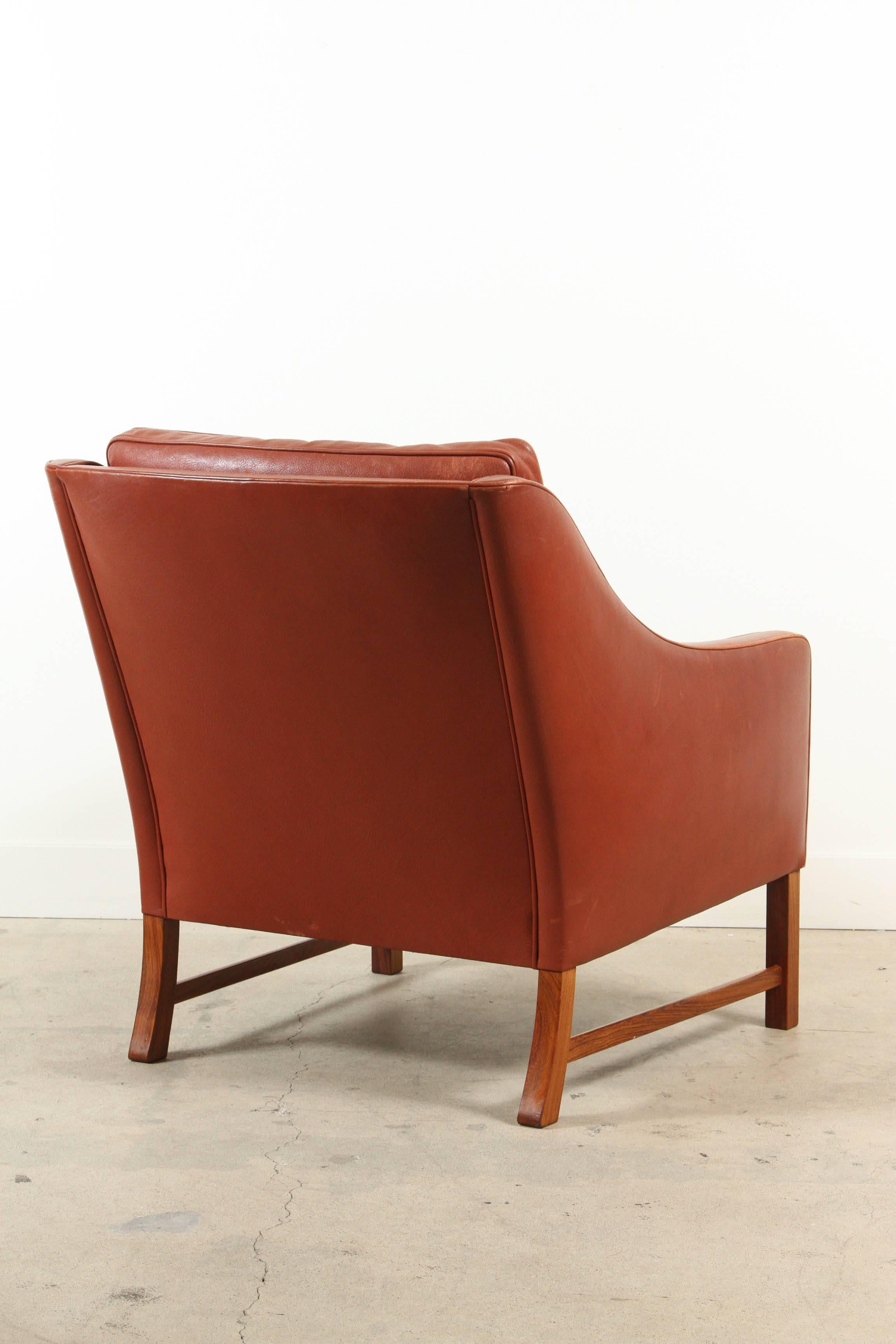 Danish Leather Club Chair by Frederik Kayser for Vatne Møbler 1