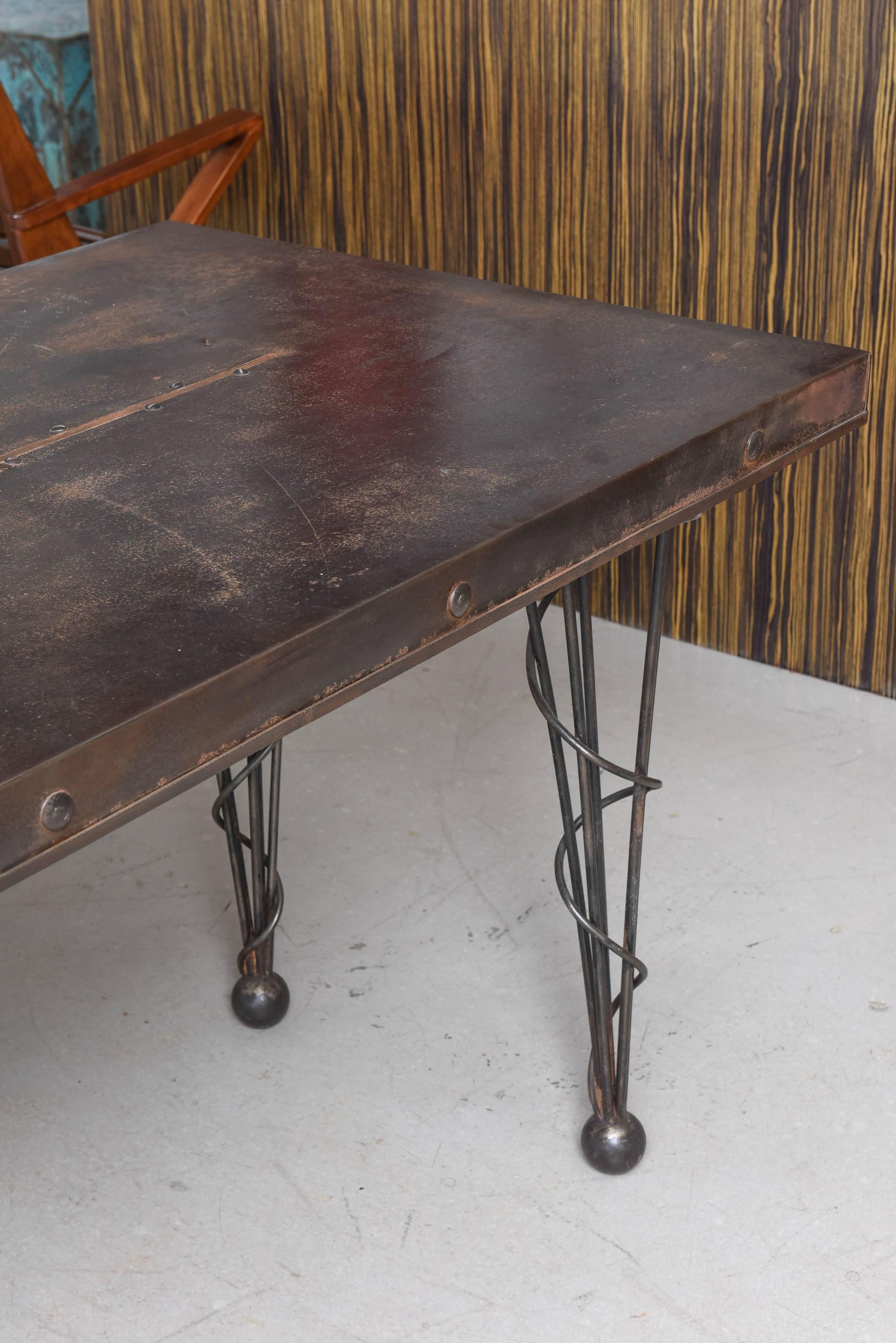 Mid-Century Modern Vintage French Industrial Factory Table
