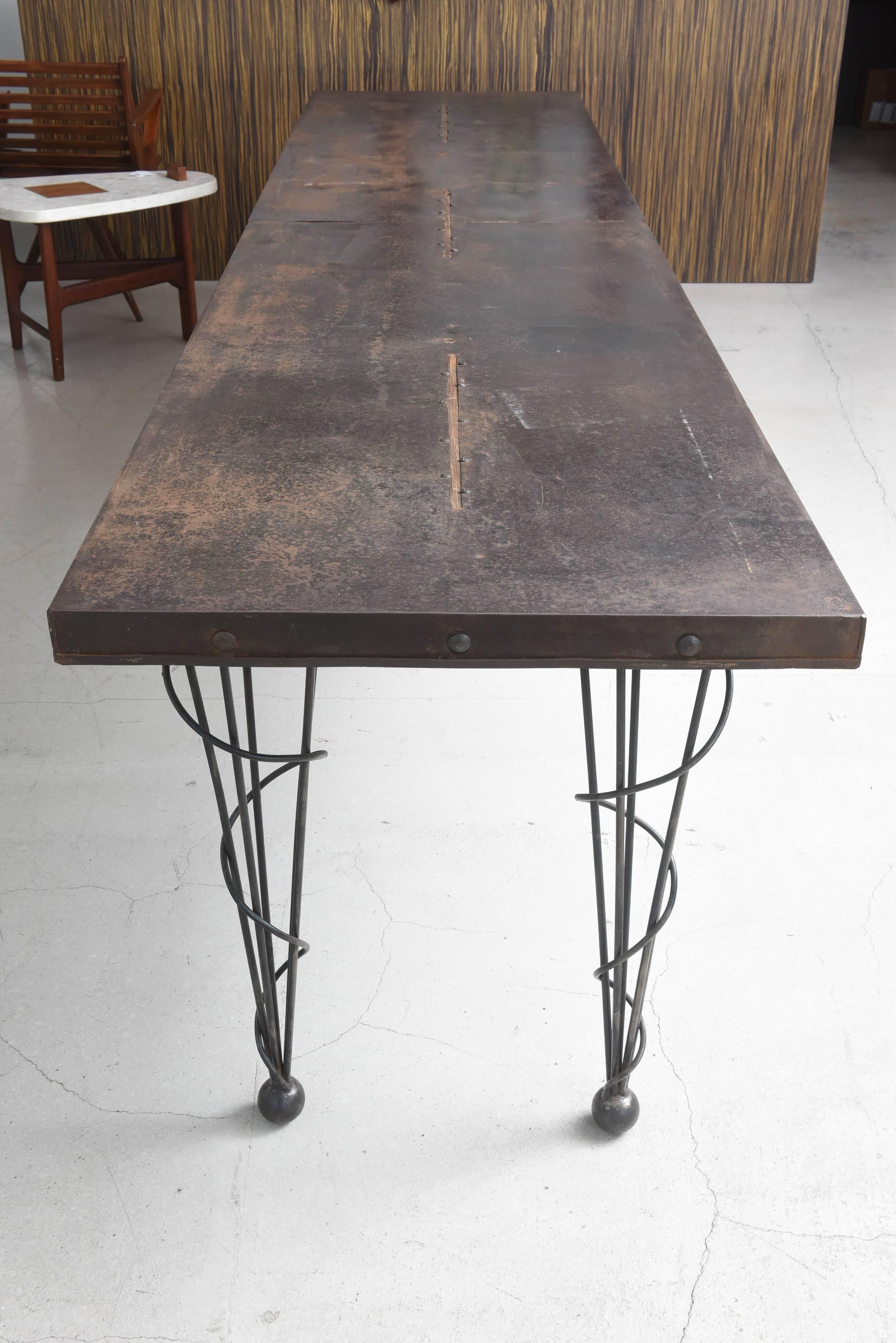 Mid-20th Century Vintage French Industrial Factory Table