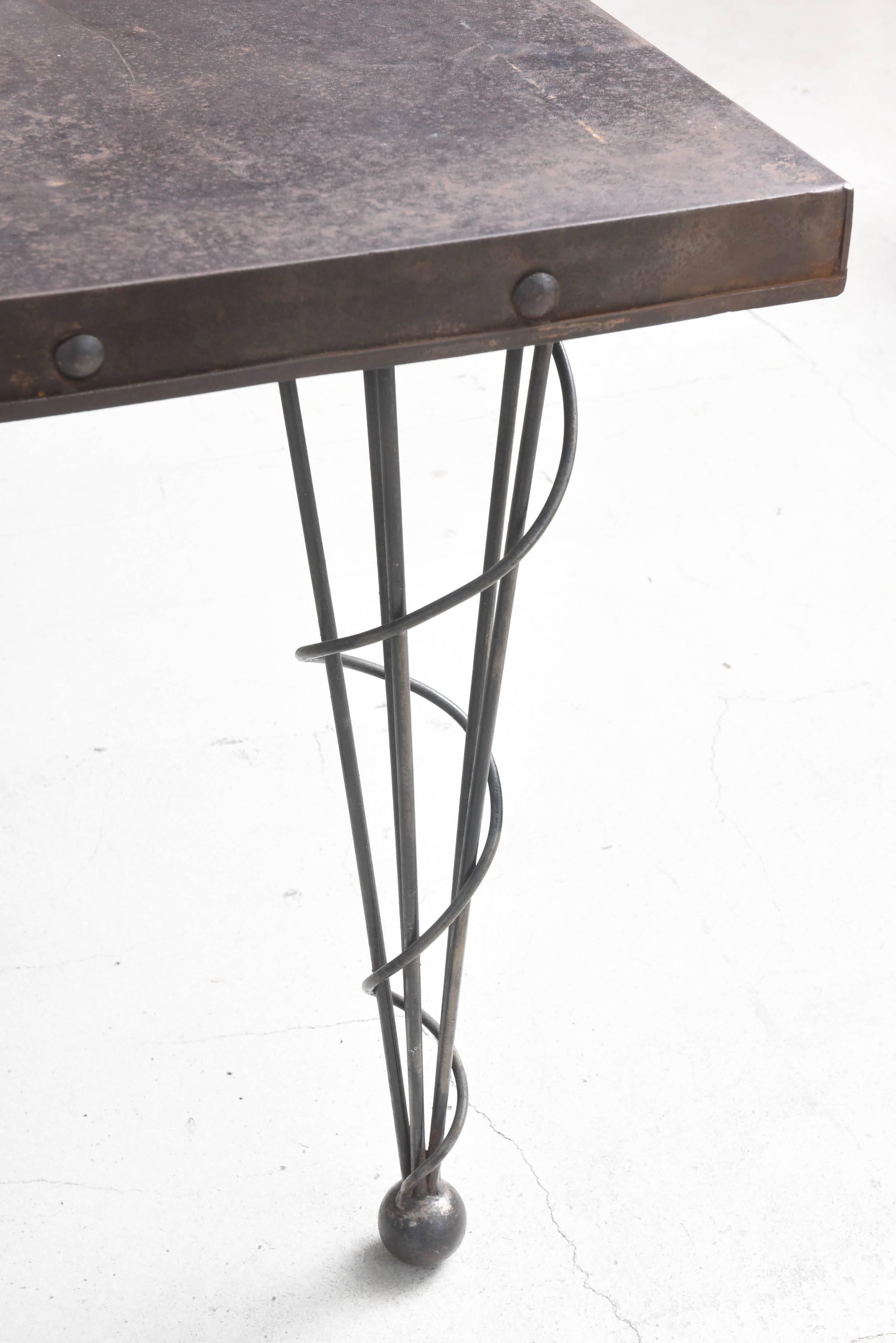 Iron Vintage French Industrial Factory Table