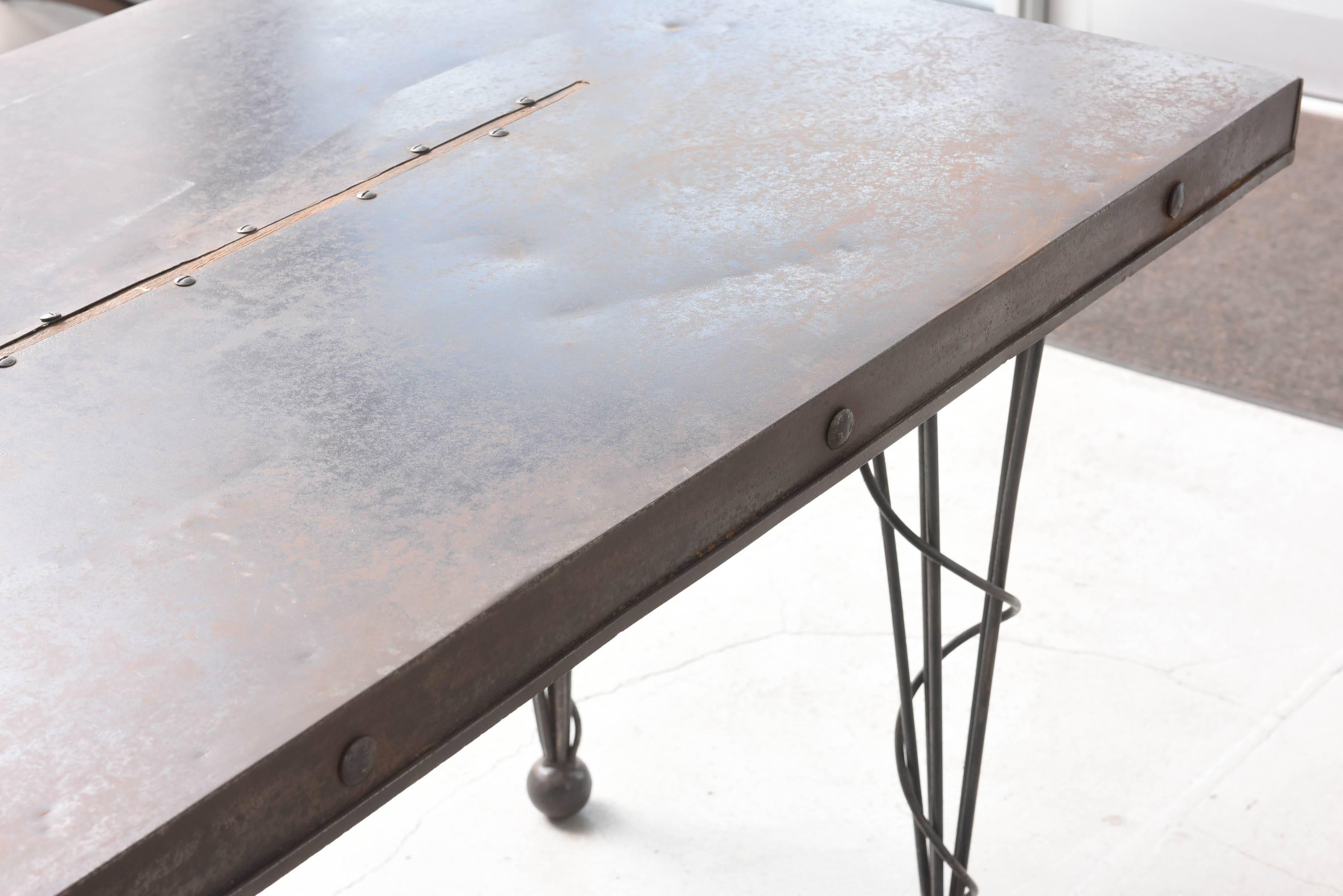 Vintage French Industrial Factory Table 2